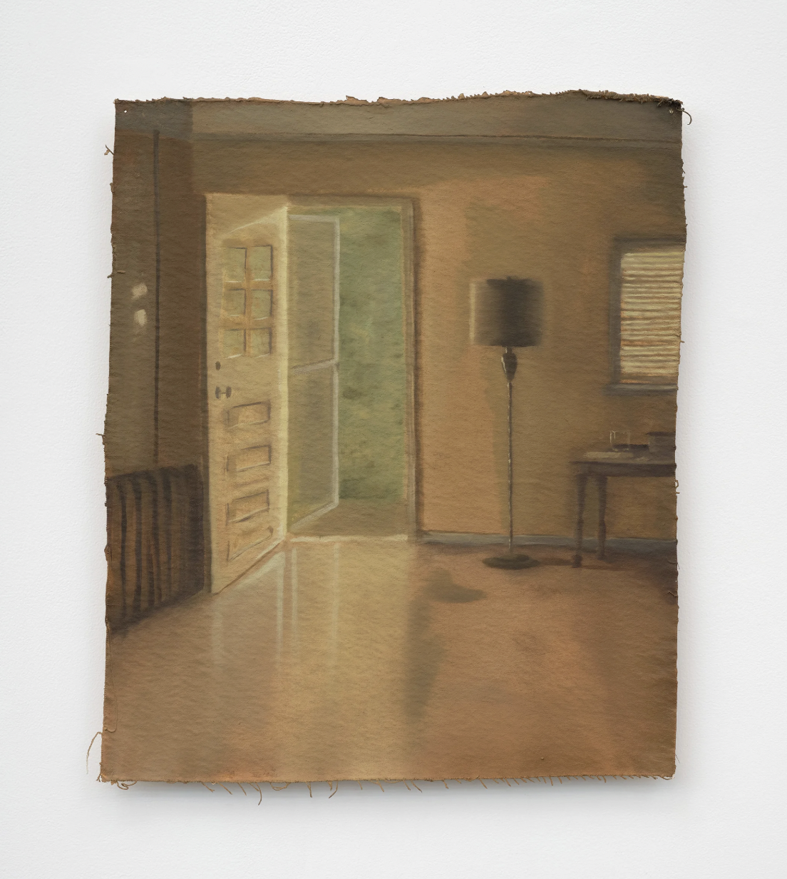 John's Door, 2026 Oil on raw canvas mounted on panel 19 1/4 x 16 1/4 in 48.9 x 41.3 cm