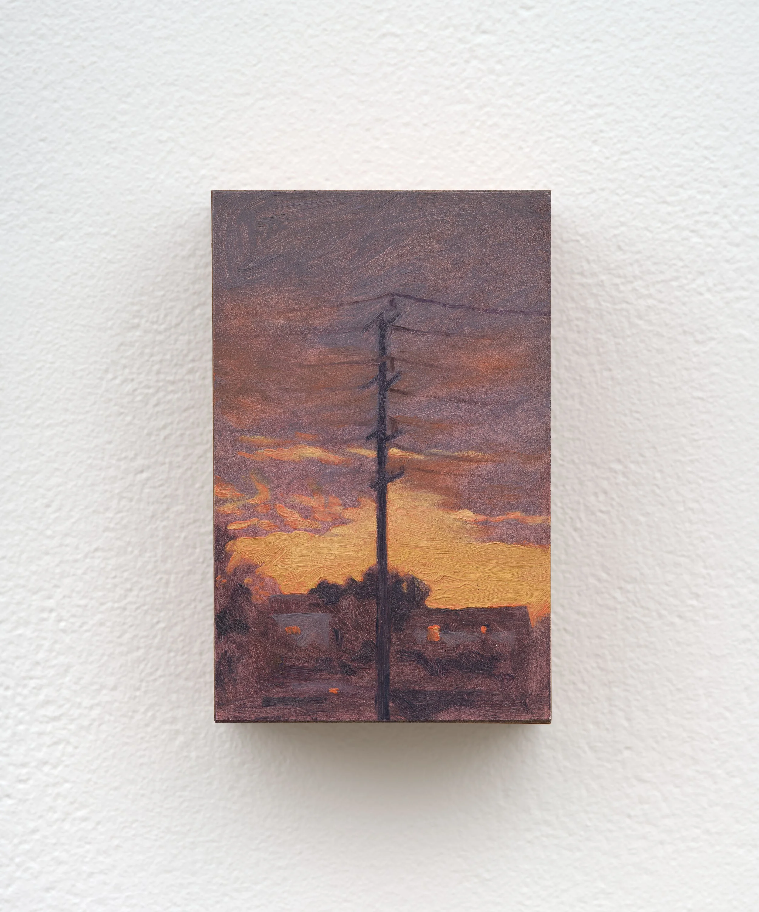 Kevin Yaun Study of a Power Line, 2026 Oil on panel 4 3/4 x 3 in 12.1 x 7.6 cm (KYA26.040)
