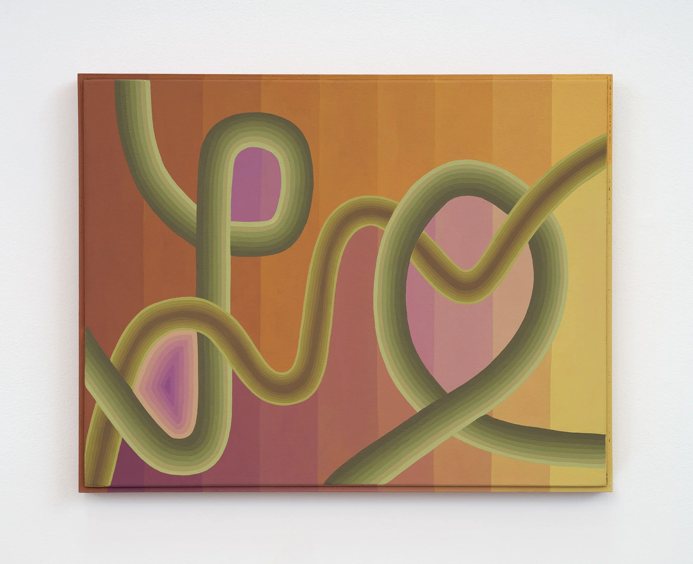 Love, 2025 Flashe on found canvas with artist frame 14 x 18 in 35.6 x 45.7 cm