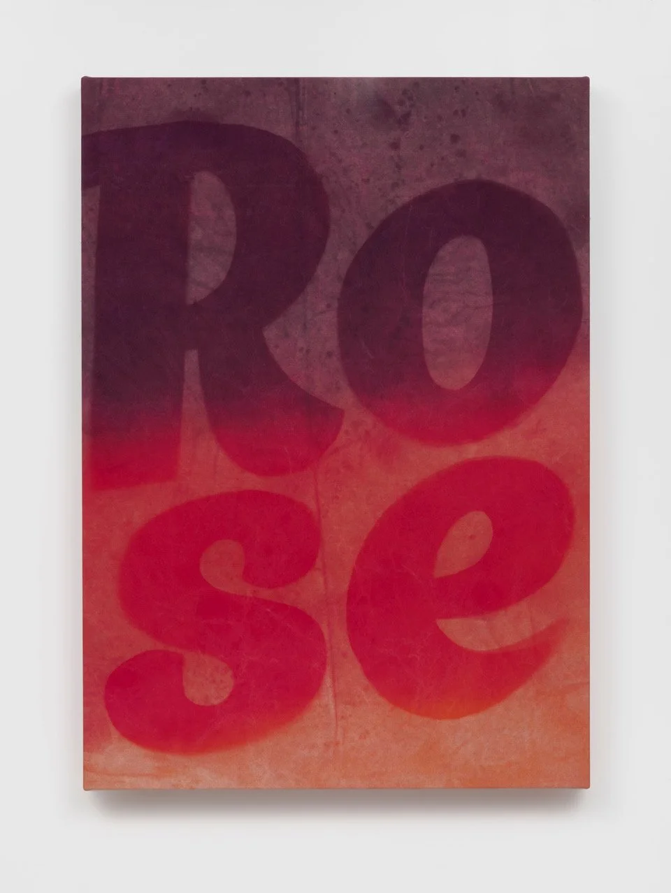 Nicolas Shake
 Rose (dark to light gradient) , 2024
Dye on canvas weathered and laundered
40 x 32 x 2 in
101.6 x 81.3 x 5.1 cm
(NSH25.028)