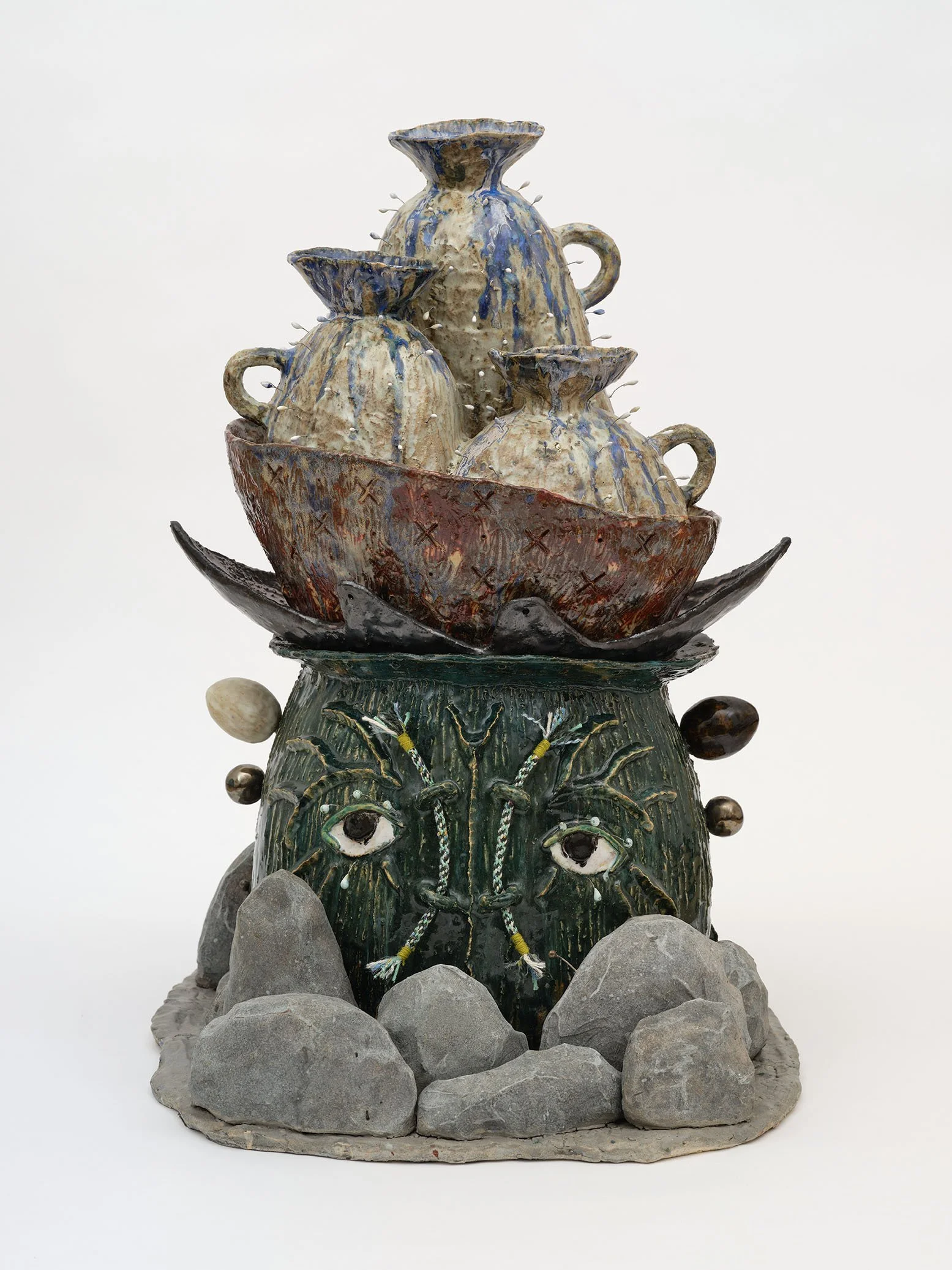 Josh Cloud
 Mourning jug , 2026
Ceramic, redwood, nichrome wire, aluminum rod, cotton and acrylic cord
26 x 18 x 19 in
66 x 45.7 x 48.3 cm
(JCL26.010)
