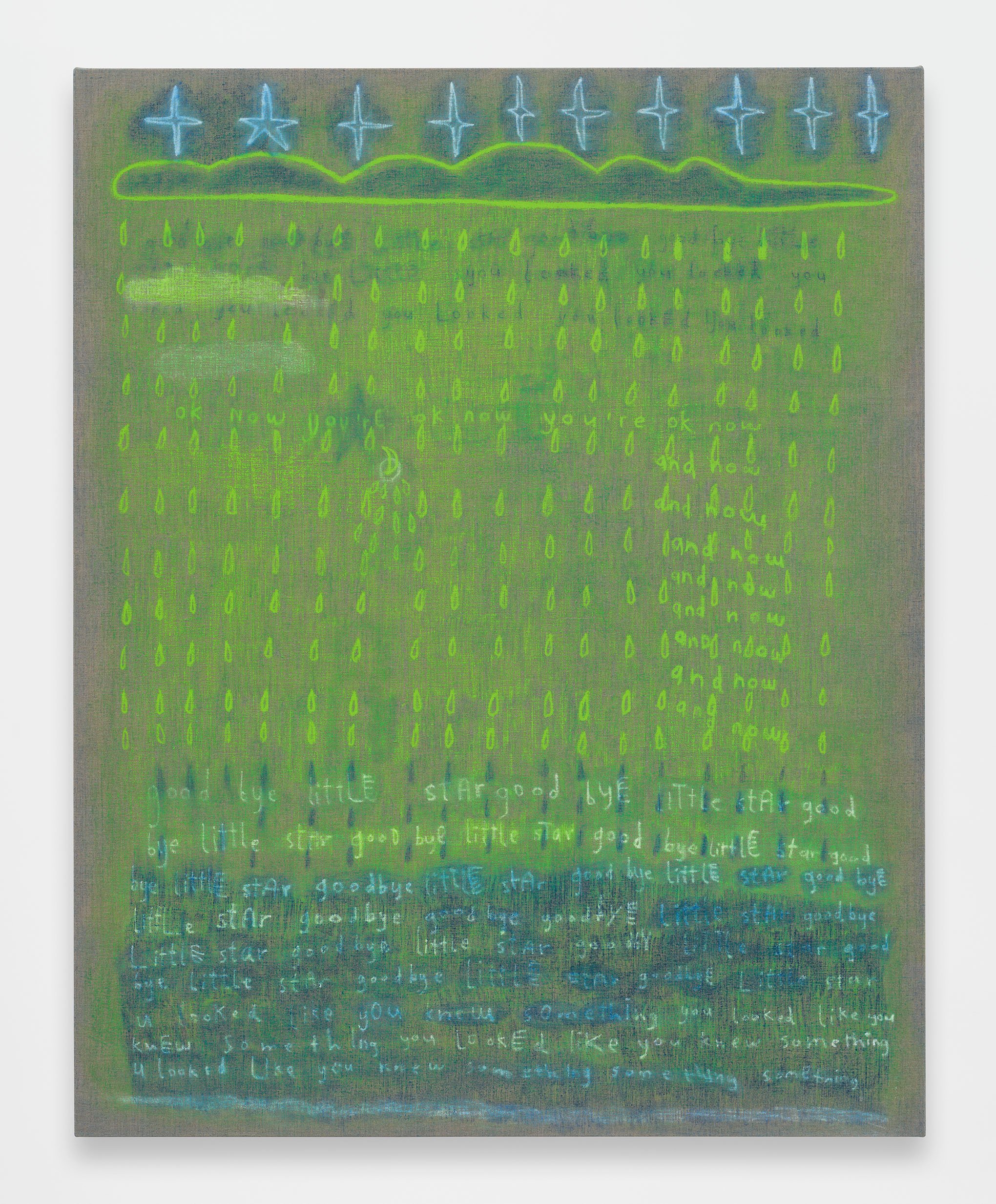Ronan Day-Lewis, Words don’t come easy (my little cloud) , 2025 Oil pastel on canvas 49 1/4 x 61 7/8 in 125.1 x 157.2 cm (RDL25.005)