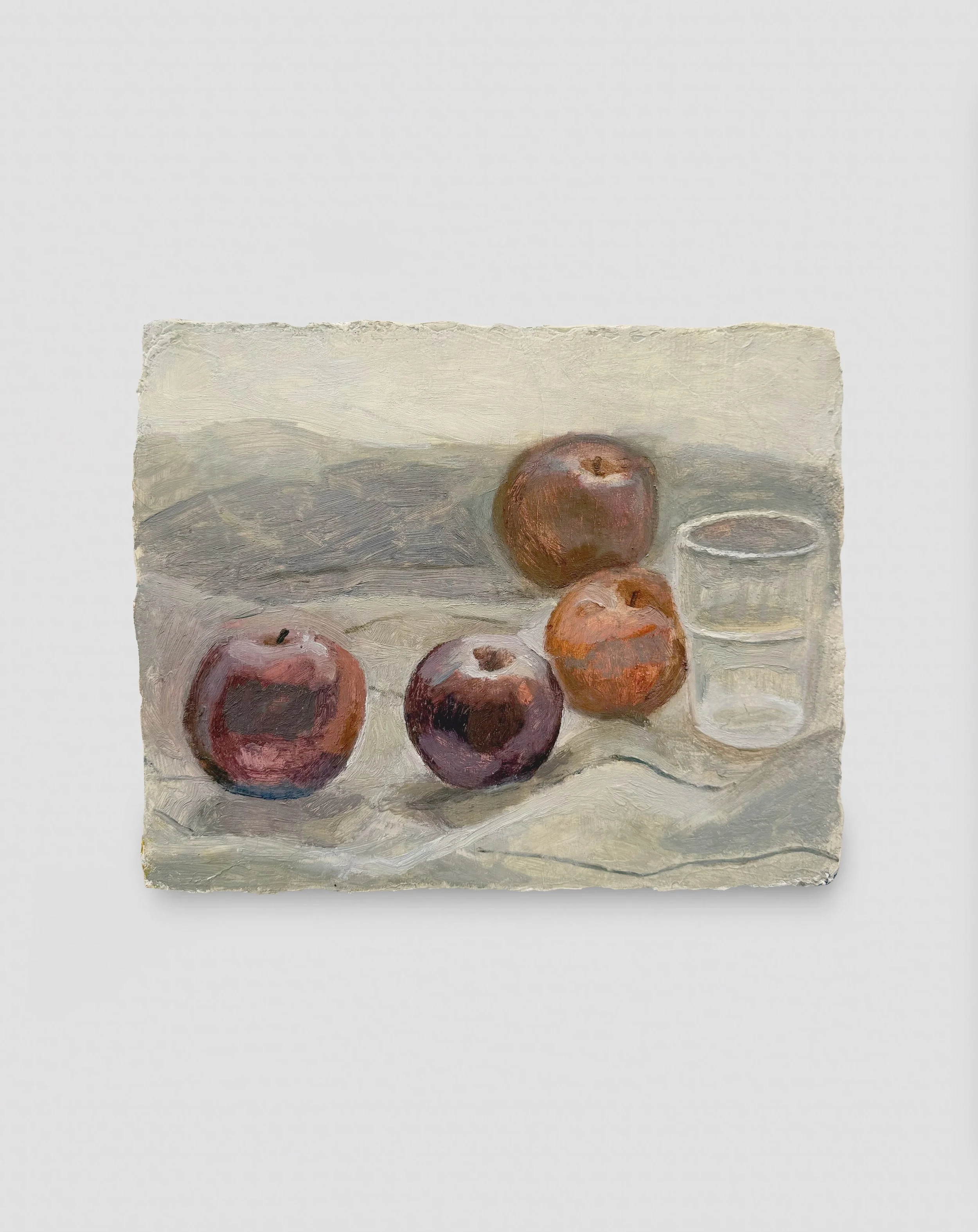 Flora Temnouche Apples, 2026 Oil on panel 8 3/4 x 10 3/4 in / 22.2 x 27.3 cm