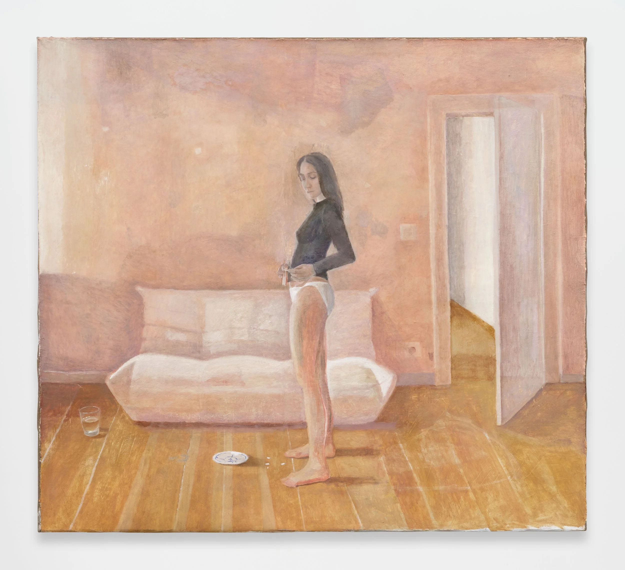 Flora Temnouche Blurry morning, 2026 Oil on canvas 53 x 59 in / 134.6 x 149.9 cm