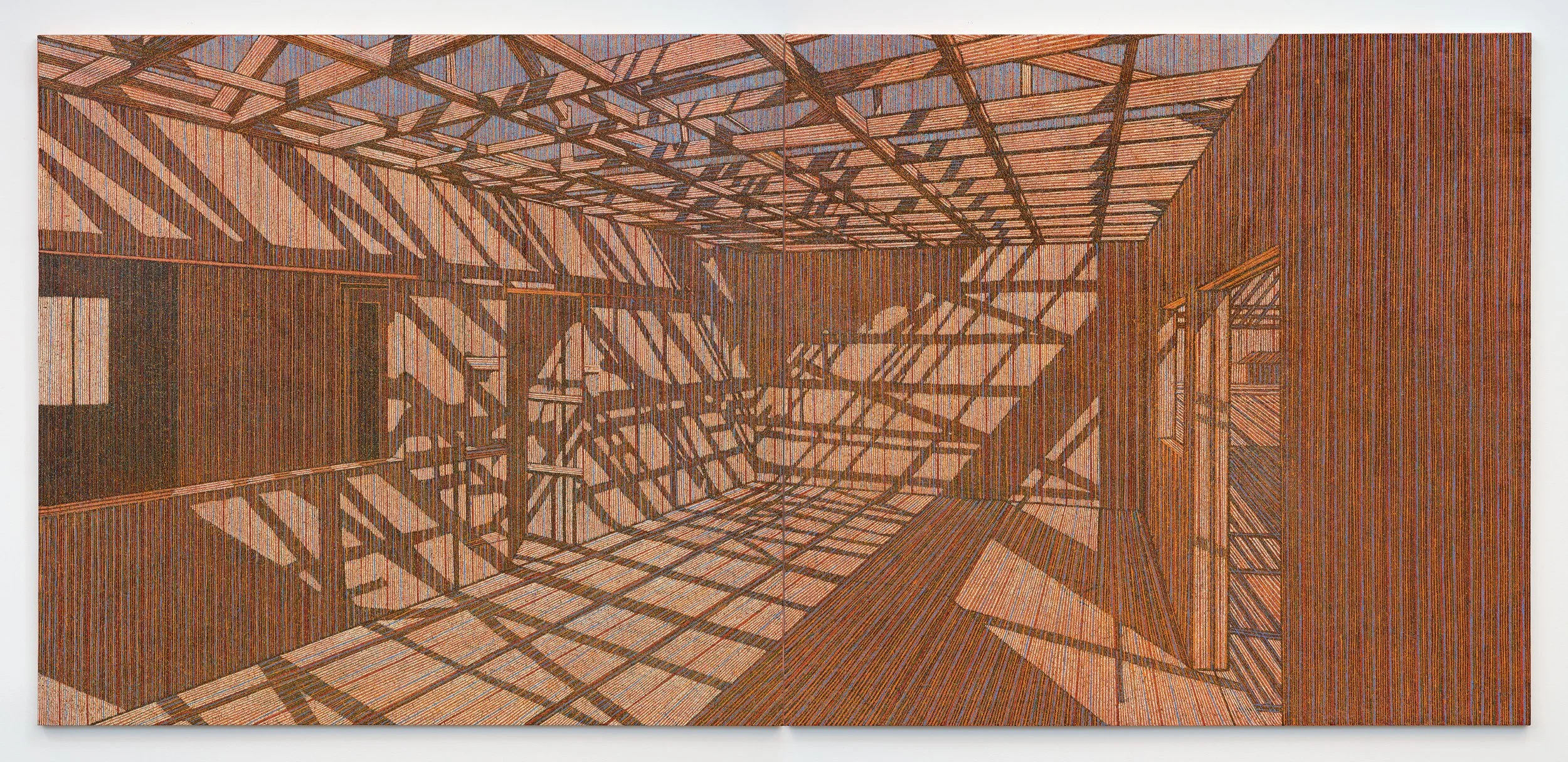 Marco Bizzarri Cielo abierto, 2025 Oil and acrylic on linen 74 3/4 x 80 3/4 in (each) 189.9 x 205.1 cm (each) (MBZ25.001)