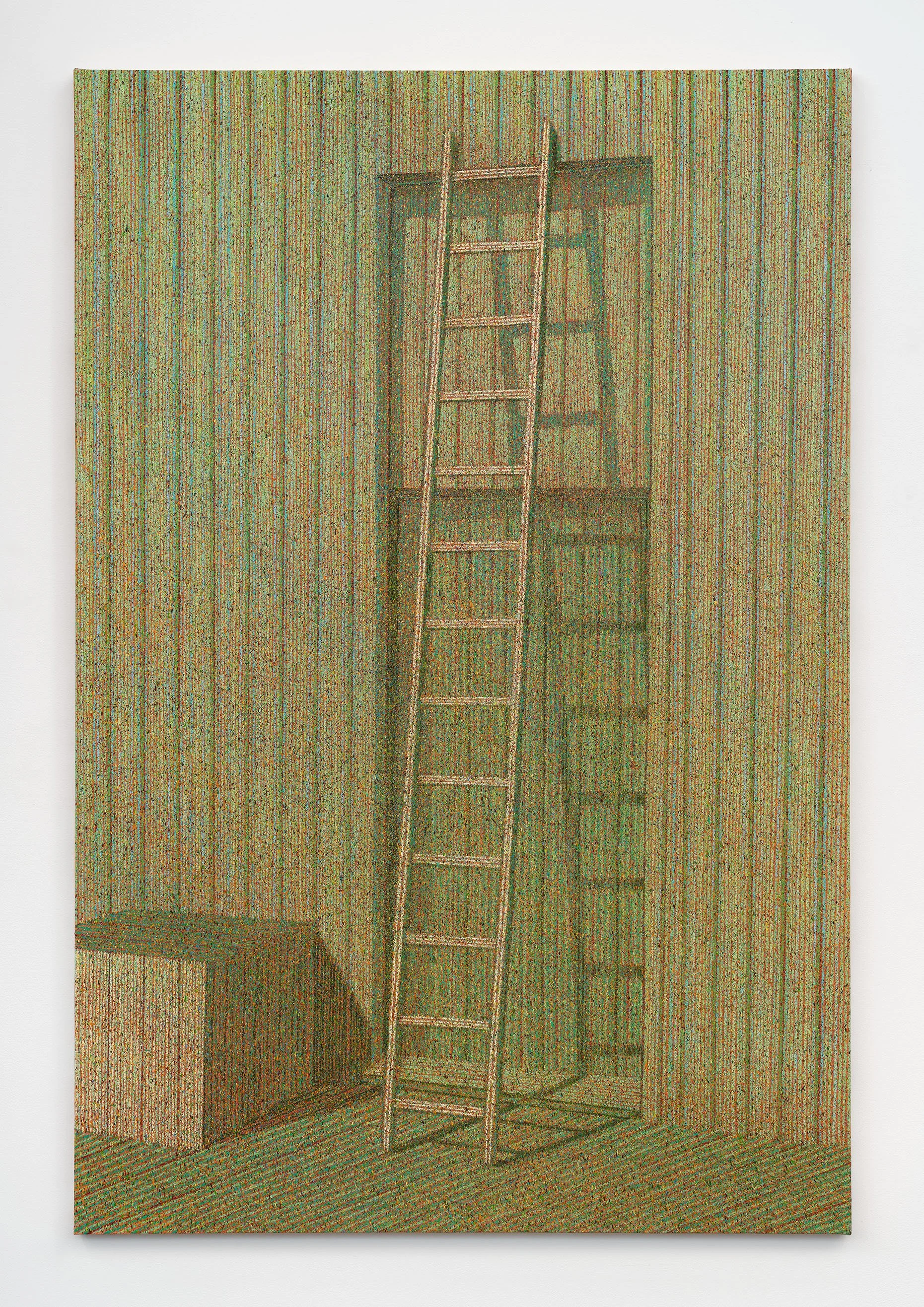 Marco Bizzarri, Escalera y cubo, 2025 Oil and acrylic on linen 70 7/8 x 47 1/4 in 180 x 120 cm (MBZ25.004)
