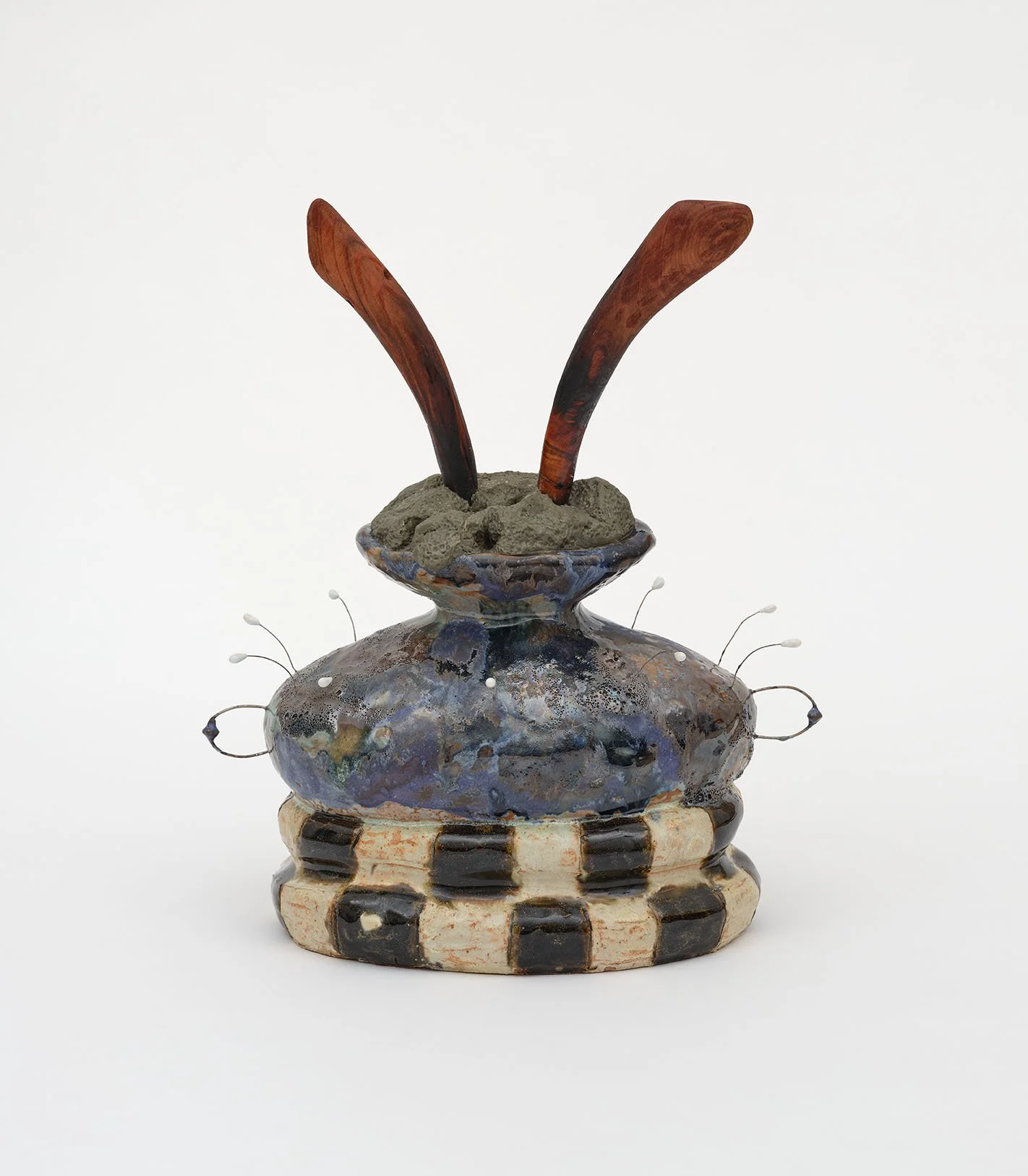 Josh Cloud Purple Sprout, 2026 Ceramic, redwood, nichrome wire, and Apoxie sculpt 12 x 8 x 6 in 30.5 x 20.3 x 15.2 cm (JCL26.012)