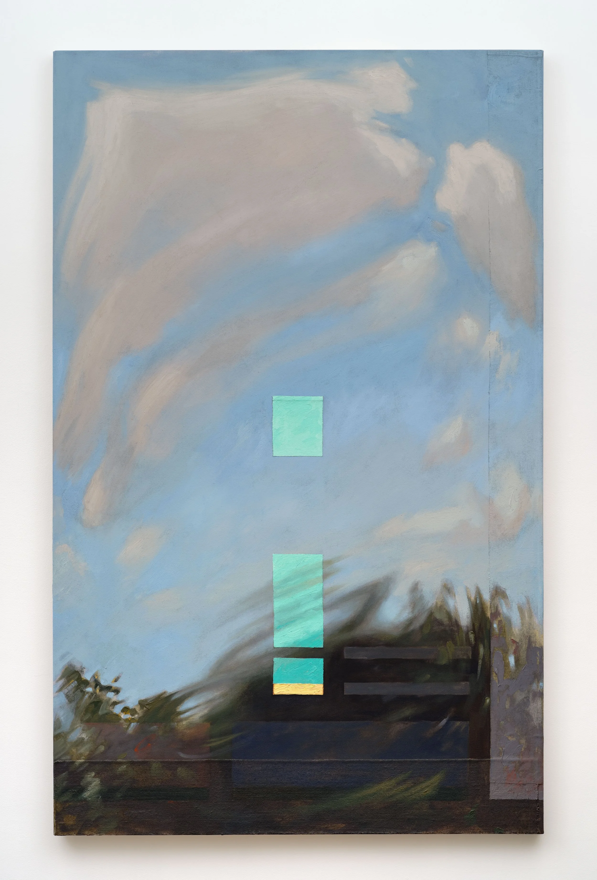 Kevin Yaun Inside Outside 1, 2025 Oil on canvas and jute 96 x 60 in 243.8 x 152.4 cm (KYA25.006)