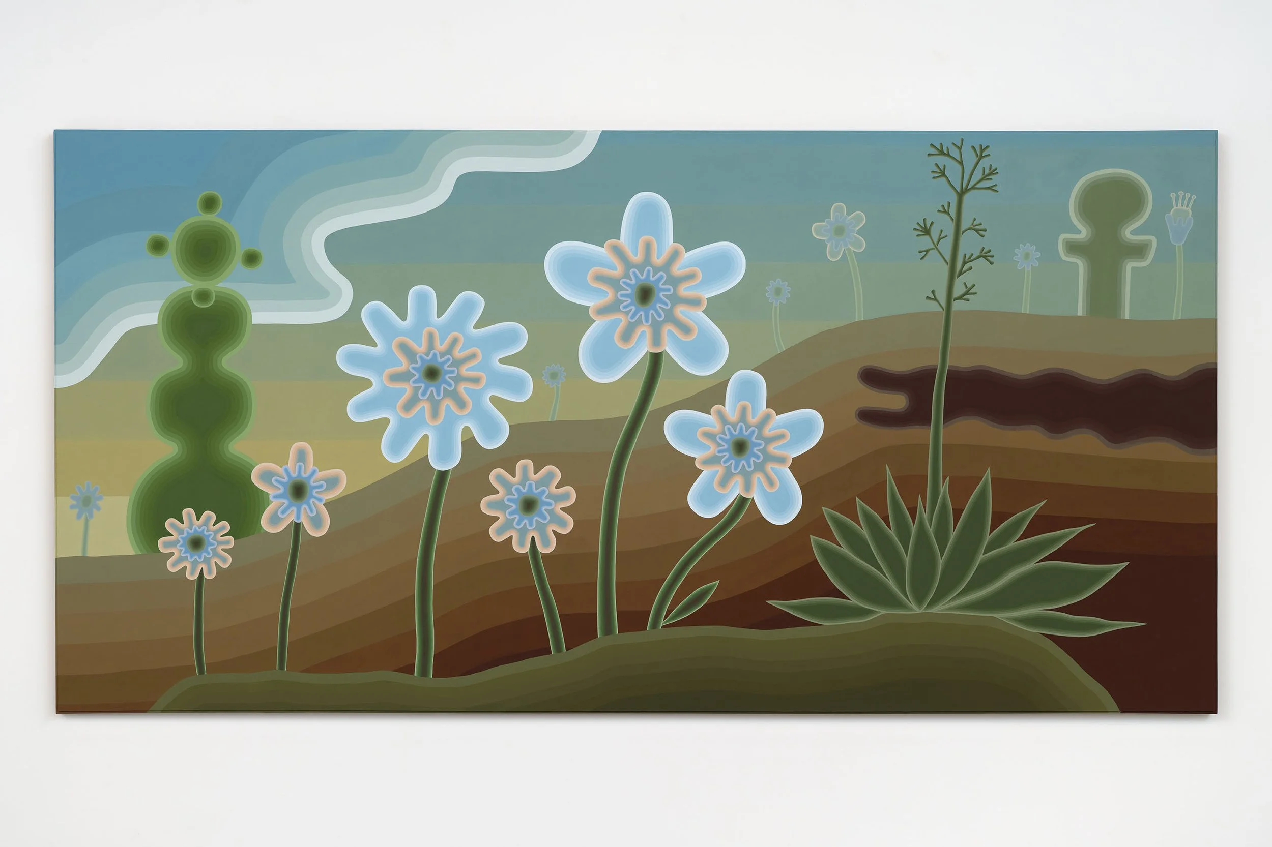 Annie Pendergrast
 Gloaming Death Bloom , 2025
Flashe on canvas with artist frame
60 x 120 in
152.4 x 304.8 cm
(APE25.011)