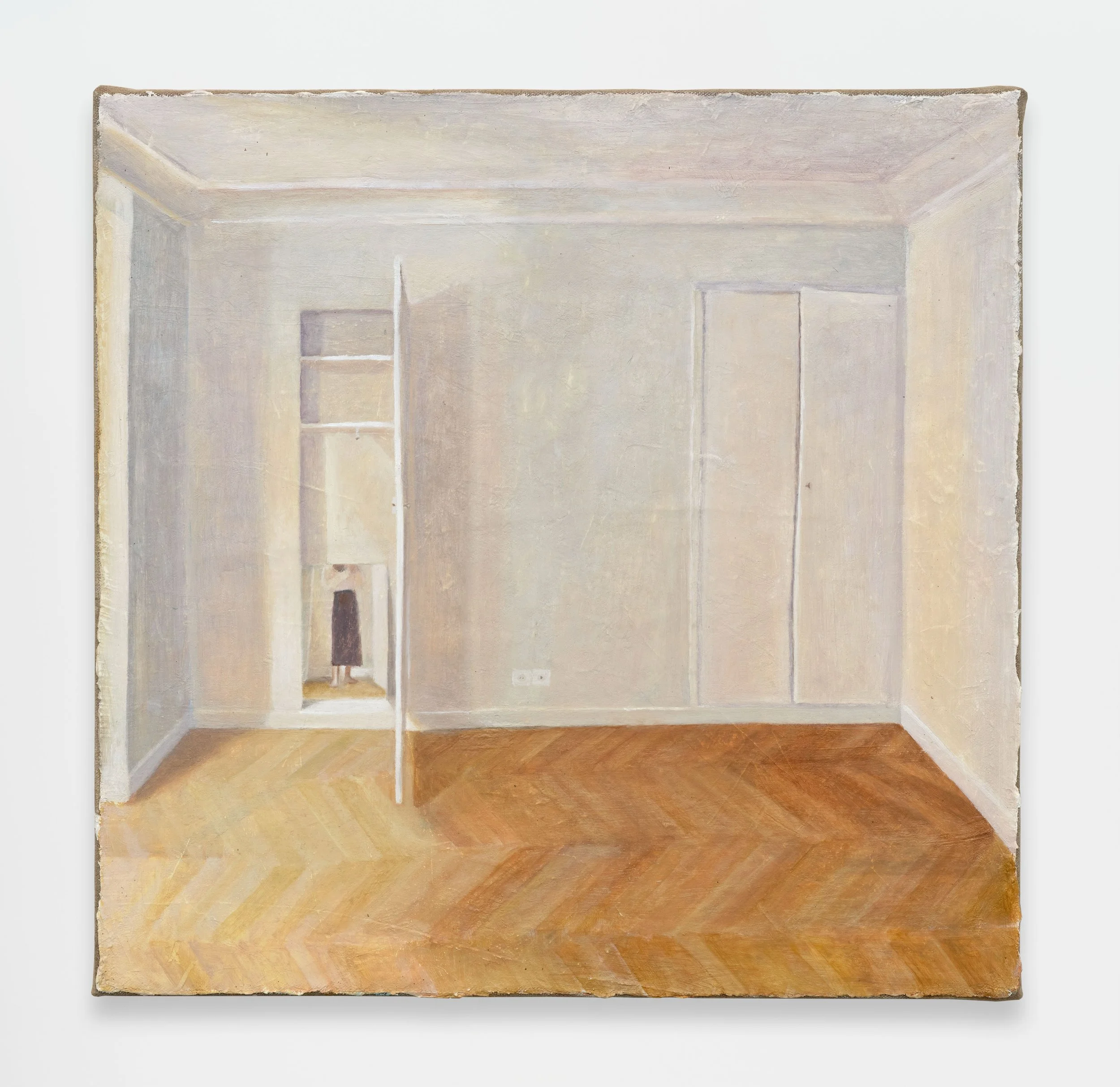 Flora Temnouche Déménagement (avec un petit reflet), 2026 Oil on canvas 26 x 25 5/8 in / 66 x 65 cm