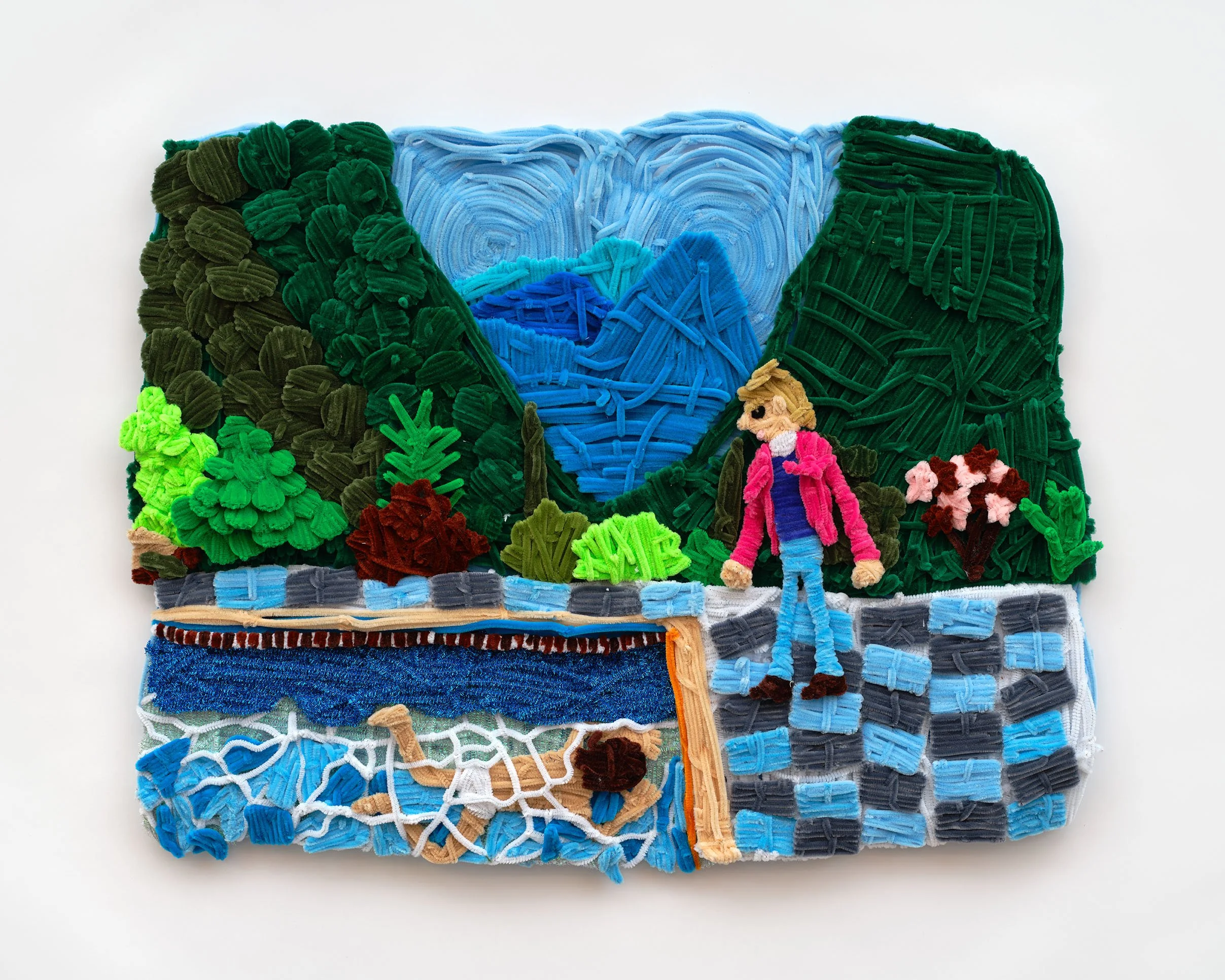 Montrel Beverly David Hockney, 2025 Pipe cleaners 25 x 33 in 63.5 x 83.8 cm