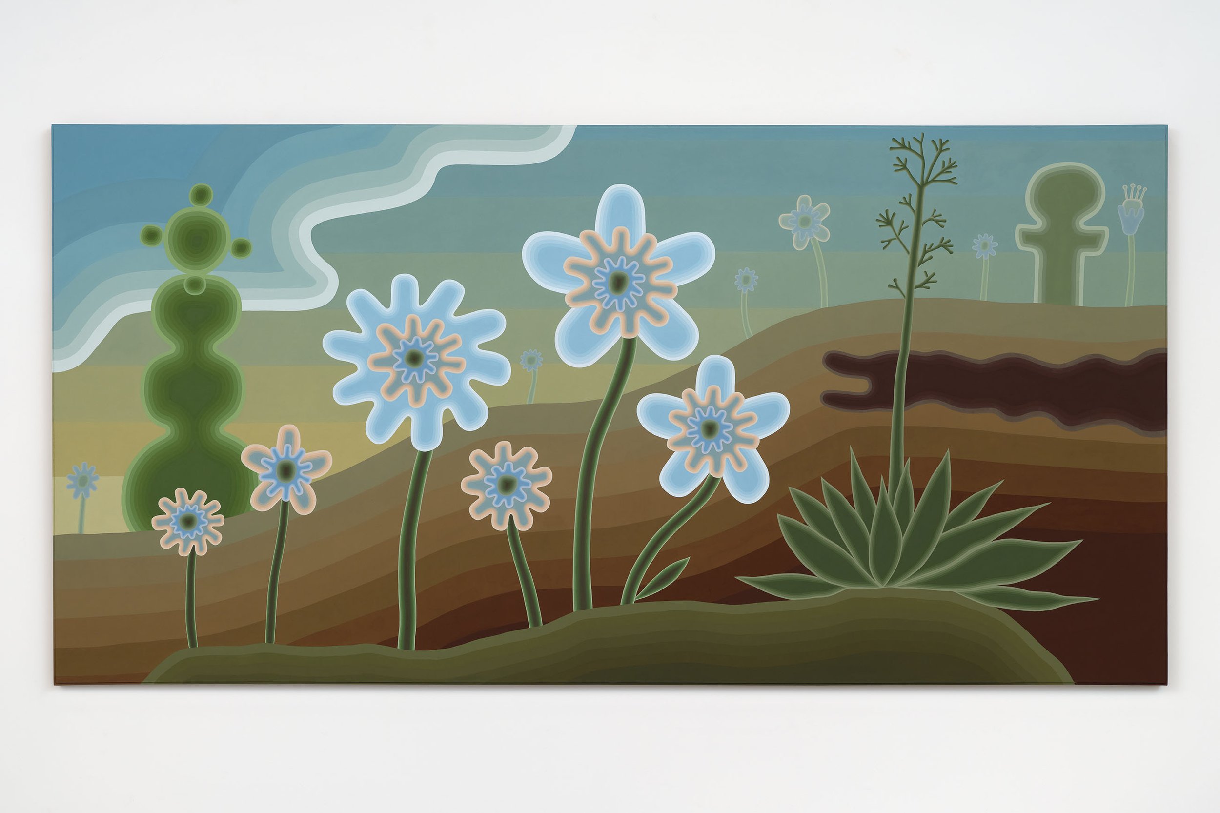 Gloaming Death Bloom, 2025 Flashe on canvas with artist frame 60 x 120 in 152.4 x 304.8 cm (APE25.011)