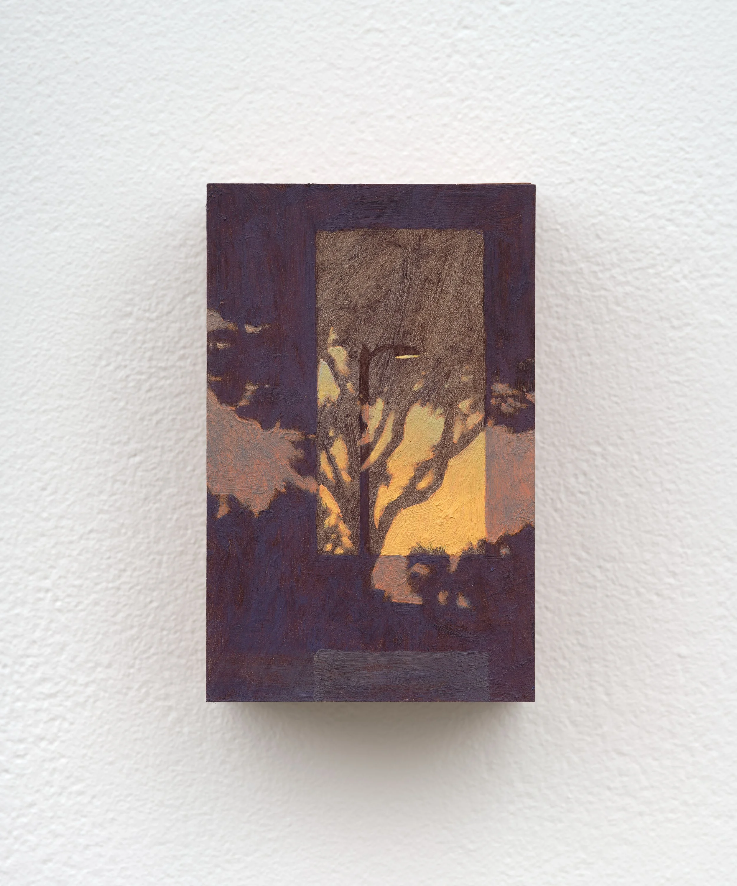 Kevin Yaun Lamp Post, Monterey Park 2, 2026 Oil on panel 4 3/4 x 3 in 12.1 x 7.6 cm (KYA26.038)
