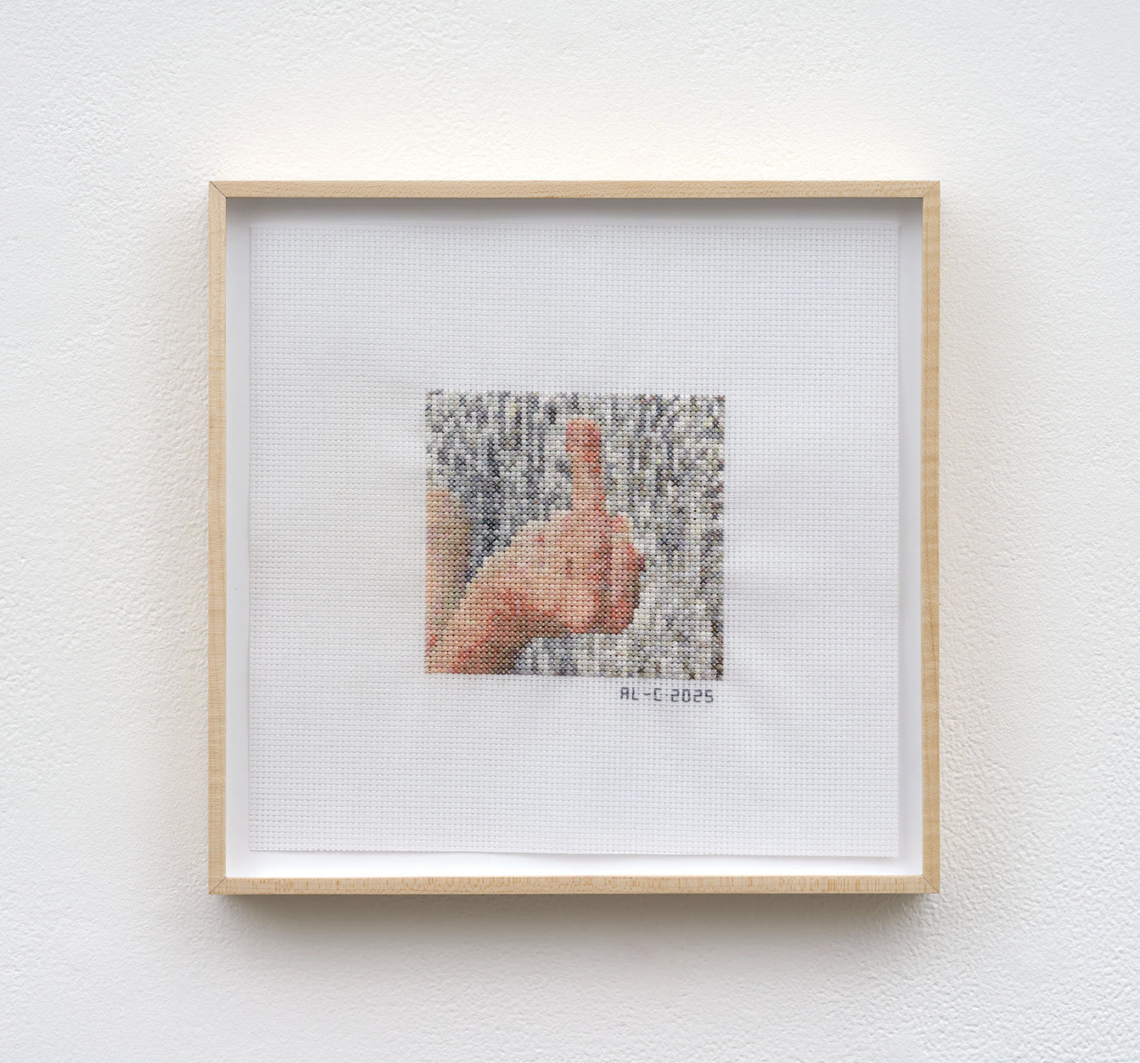 Aubrey Longely-Cook bird 2, 2025 Cotton thread on Aida cloth 4 3/4 x 5 1/8 in 12.2 x 13 cm (ALC25.002)