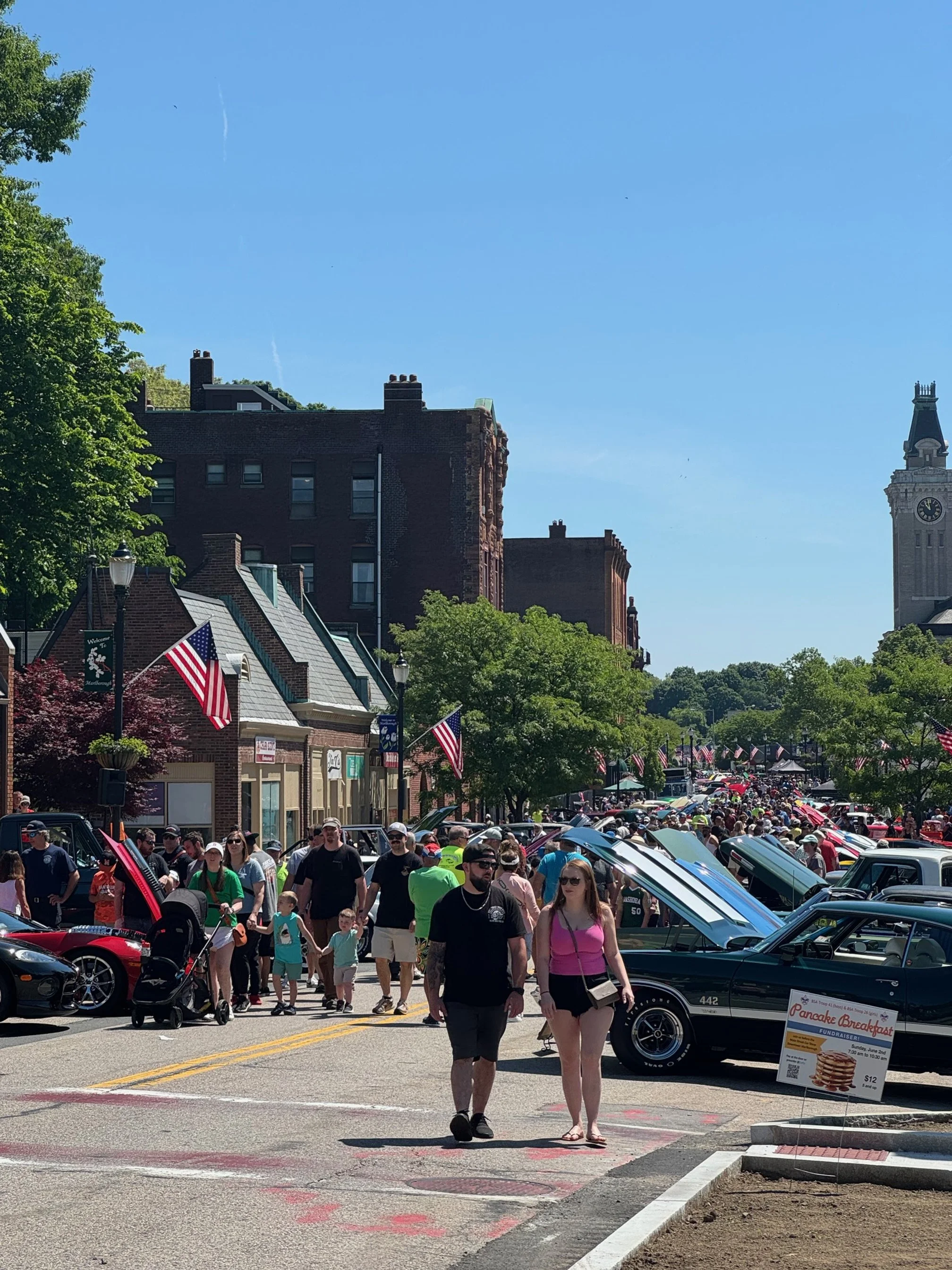 Great day for marching with the Canton Community Band at the Marlboro Main st Car Show