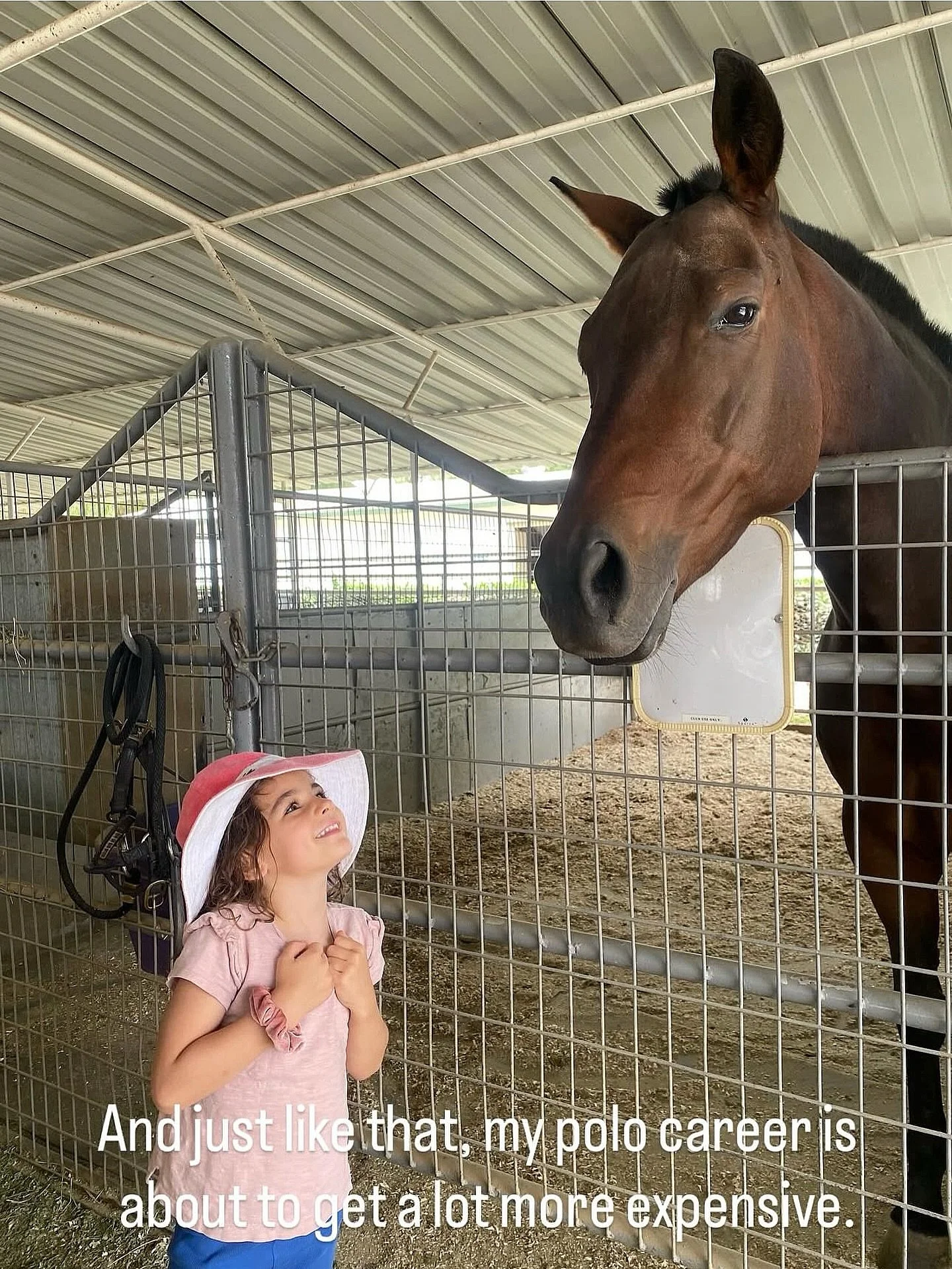 &ldquo;Googly eyes = future polo player?&rdquo;
Yes! 🐎✨ or 100% 💜