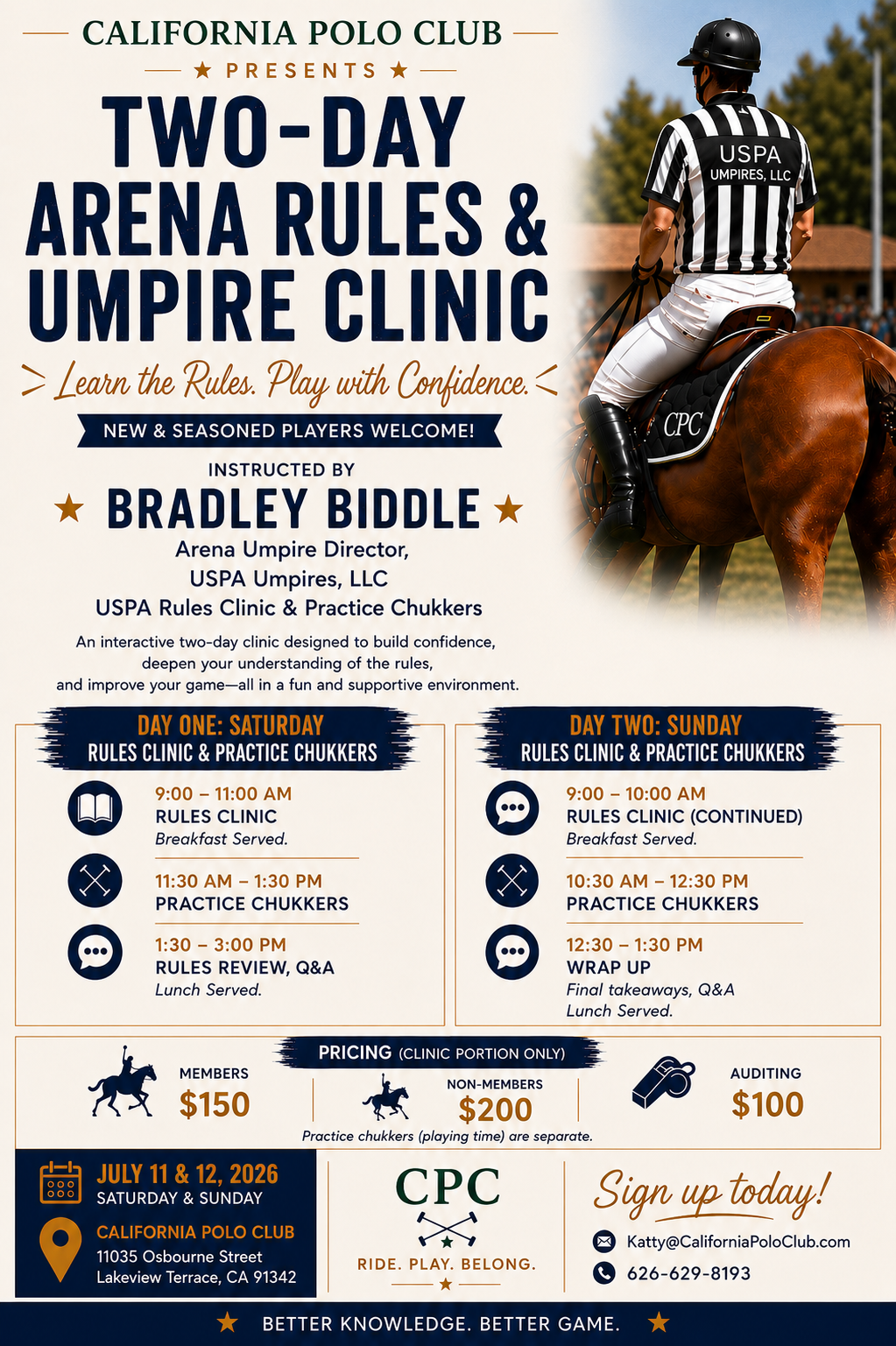 Two-Day Arena Rules & Umpire Clinic