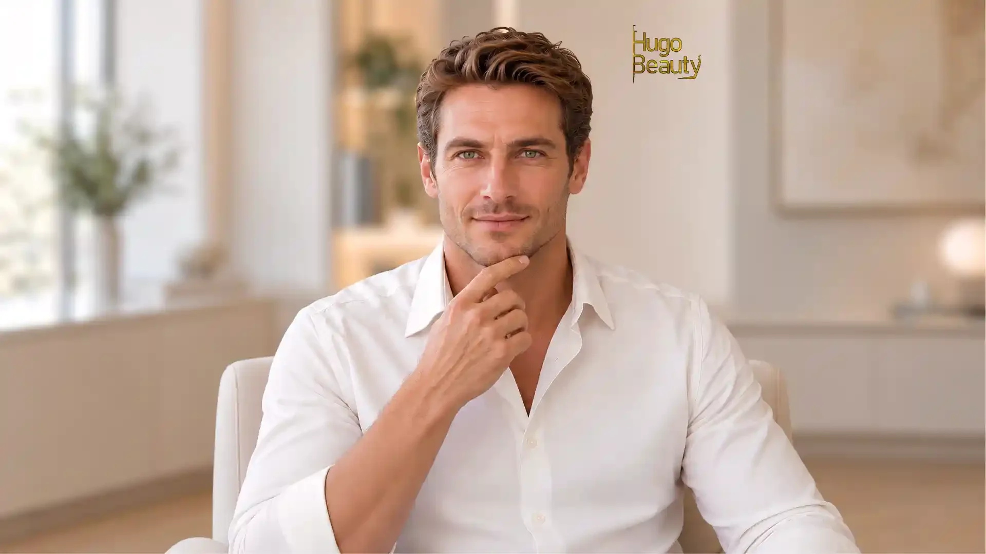 Nam giới đi làm với đường viền hàm sắc nét sau liệu trình HIFU Ultraformer MPT tại Hugo Beauty TP.HCM