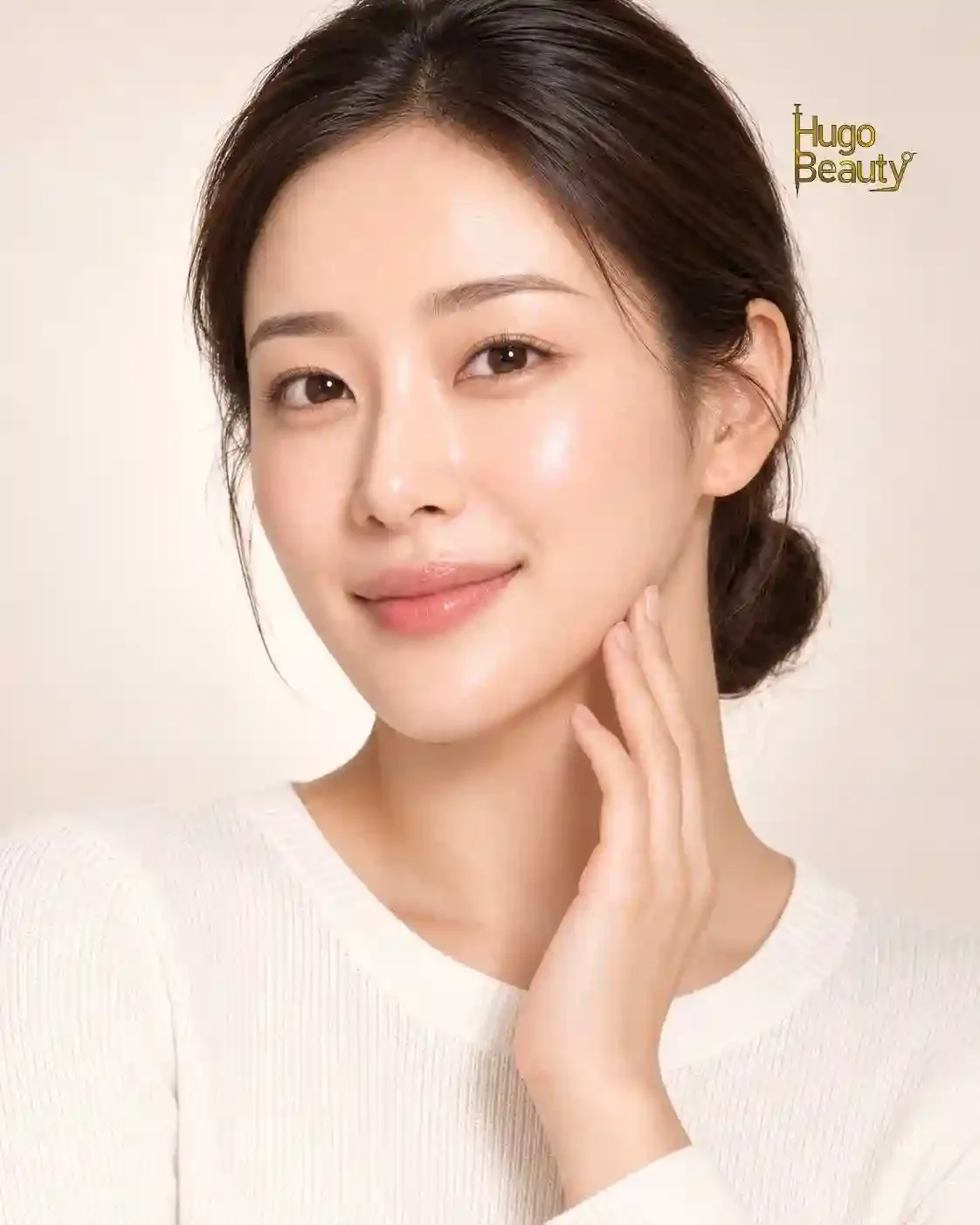 Khách thư giãn với gương mặt căng bóng, làn da đủ ẩm sau buổi chăm sóc da chuyên sâu tại Hugo Beauty