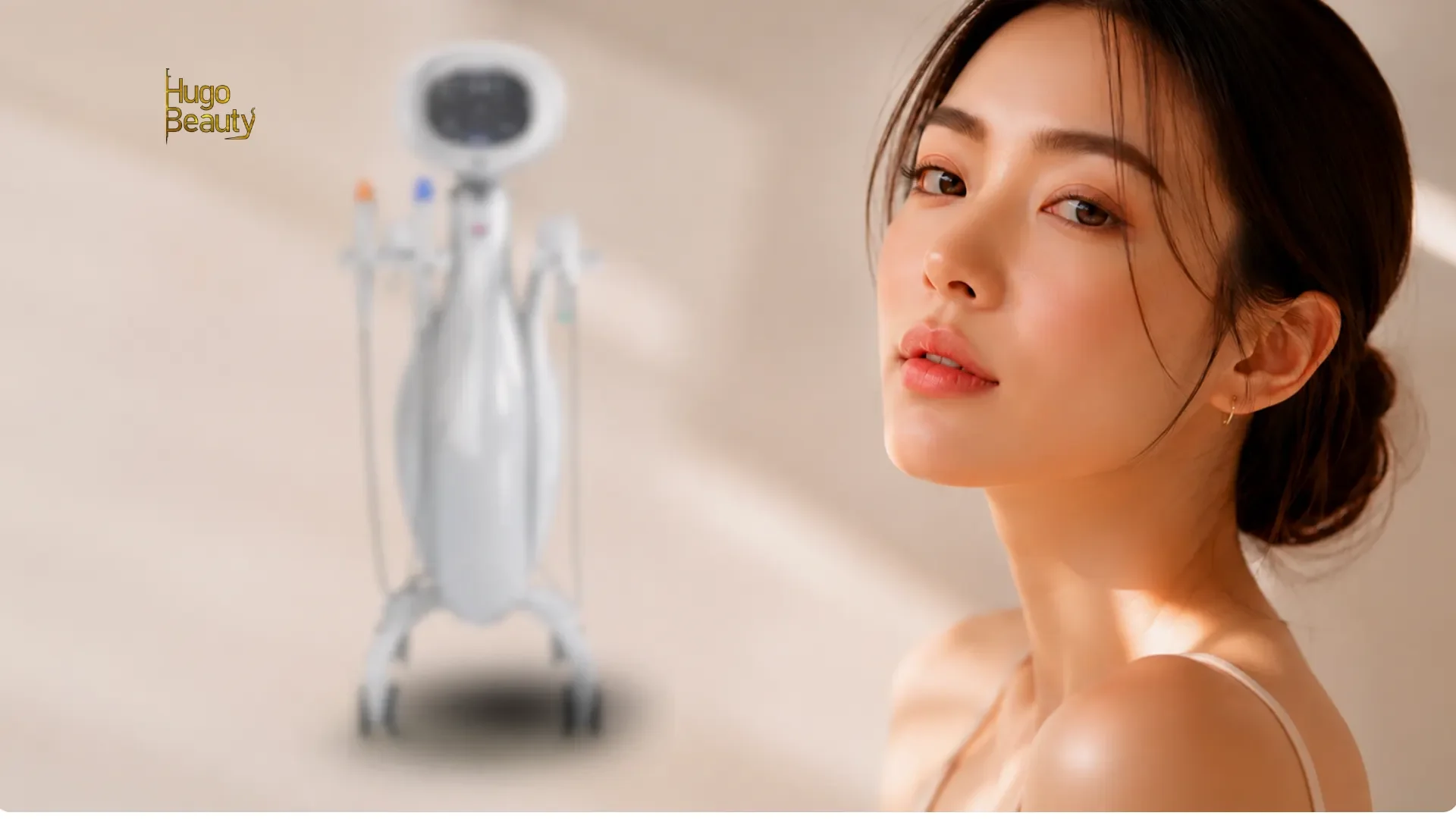 Hình ảnh công nghệ HIFU Ultraformer MPT hỗ trợ nâng cơ và cải thiện độ săn chắc da tại Hugo Beauty, TP. Hồ Chí Minh.