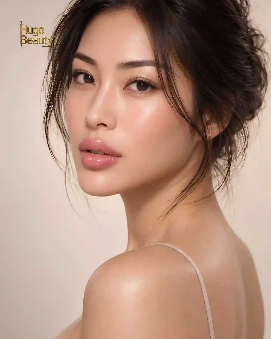 Soft pink nude lips with subtle definition after lip shaping at Hugo Beauty