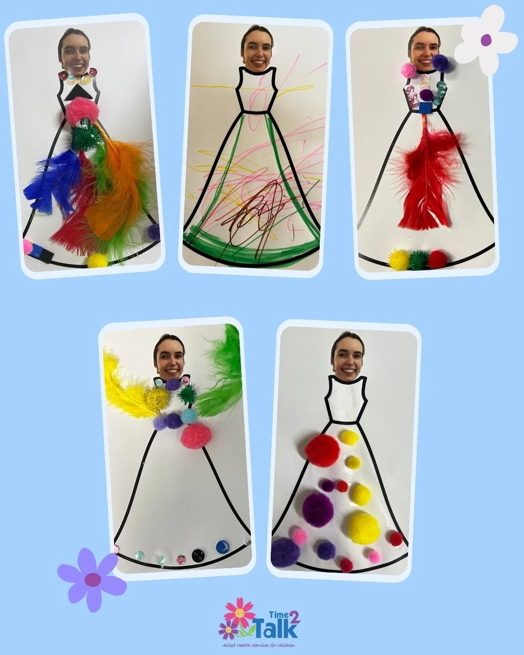 Lauren (one of our amazing speechies who is about to leave us 😢) has been having some fun with her clients in her last few weeks at T2T before getting married and moving away from the hills. She's got her clients to "design" her wedding dr
