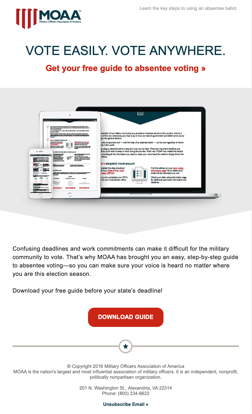 Initial email design