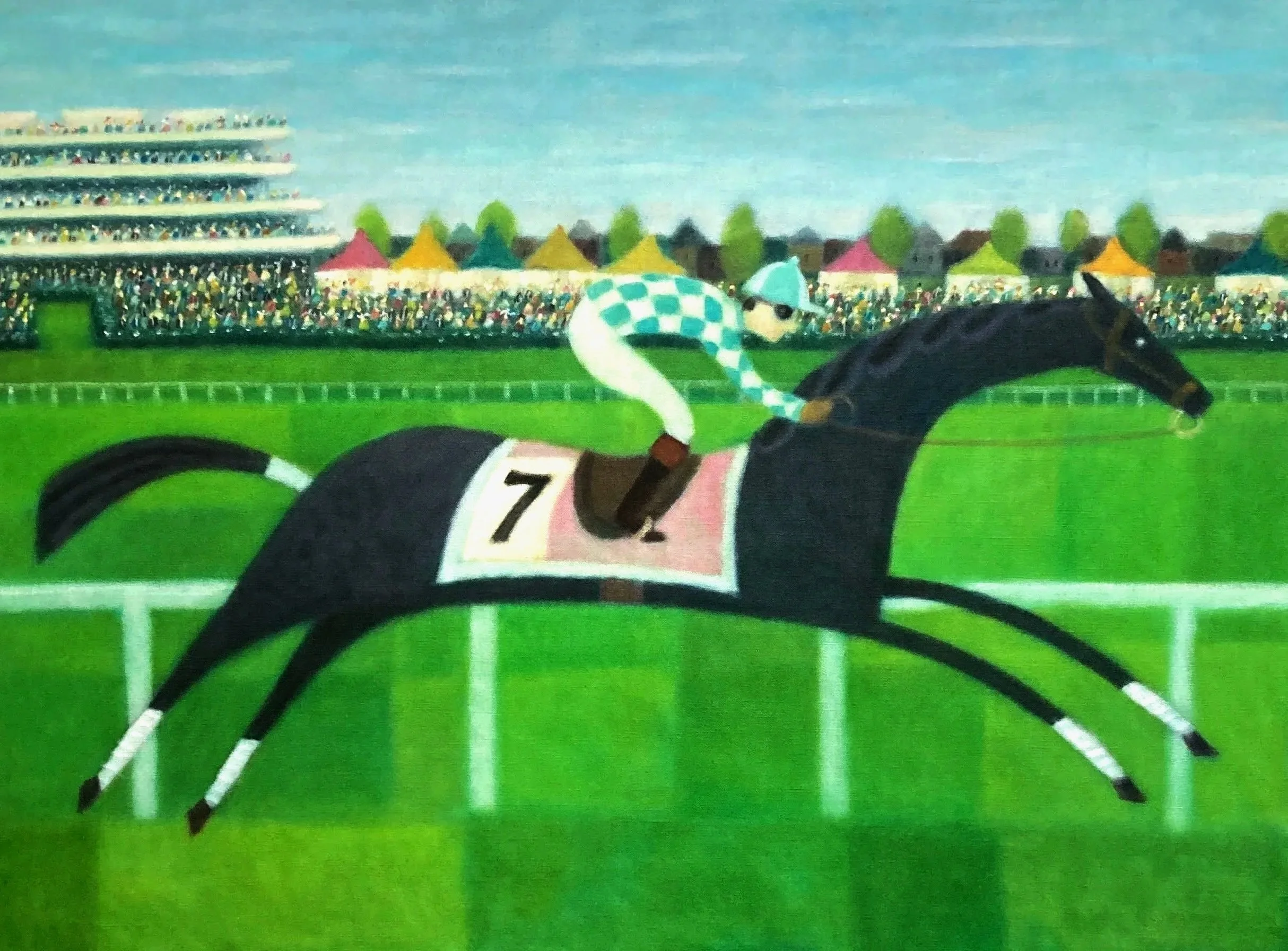 Back Straight - Flemington 2025   oil on Belgian linen,   110cm x 150cm