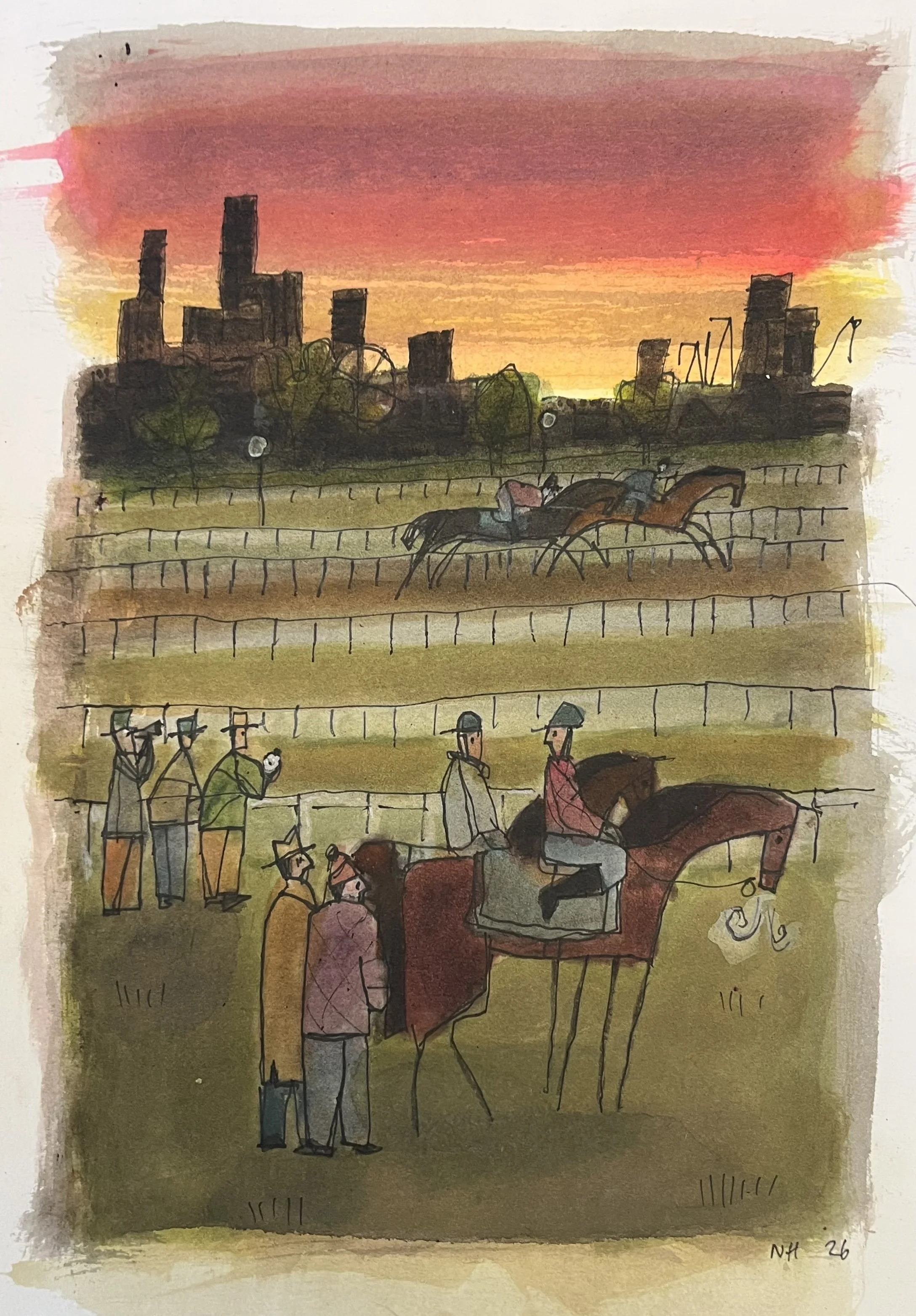 Morning Track 2026   pen and ink    30cm x 20cm