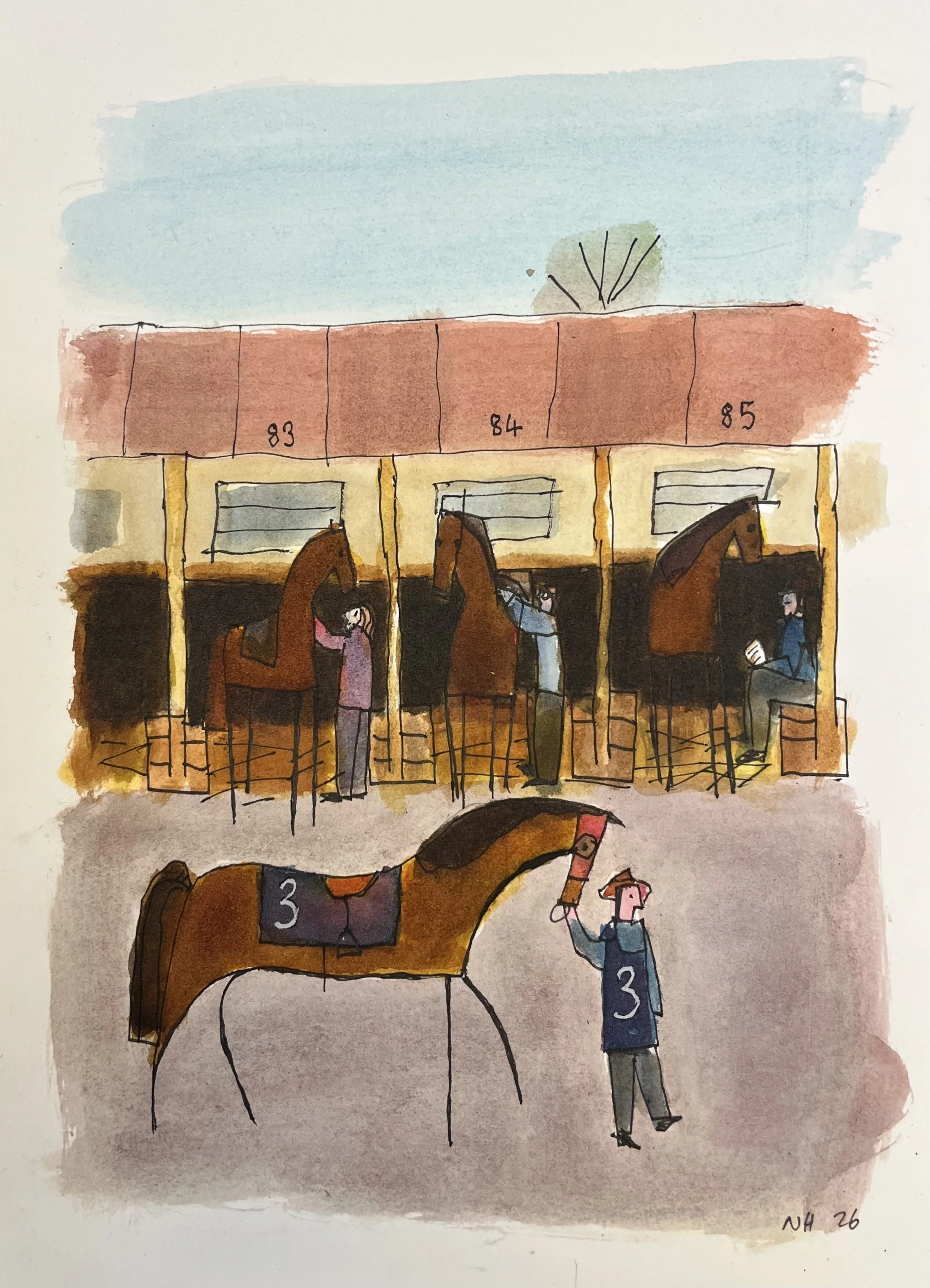Stables 2026   pen and ink    30cm x 20cm