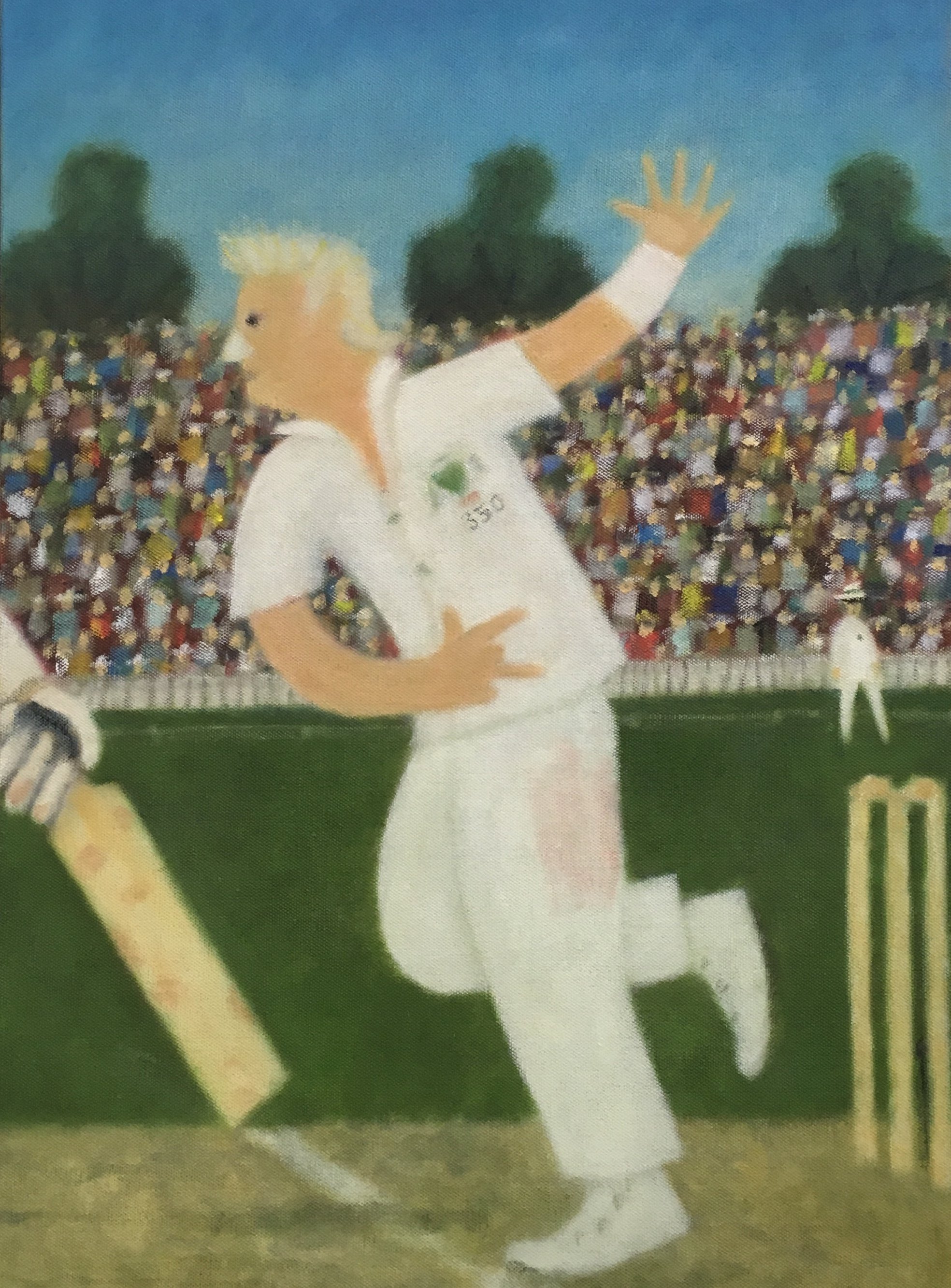 Warnie 2022   oil on linen, 75cm x 90cm   Melbourne Cricket Club Museum, VIC
