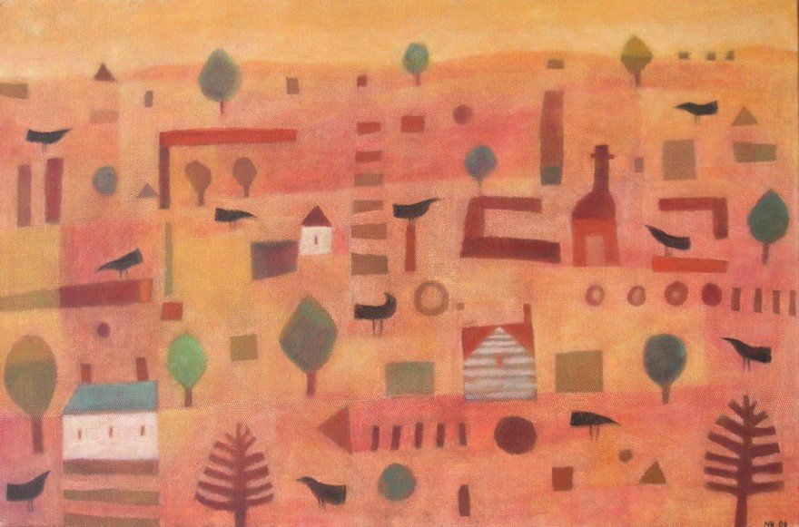 Crows 2006 
  oil on Belgian linen    51cm x 76cm