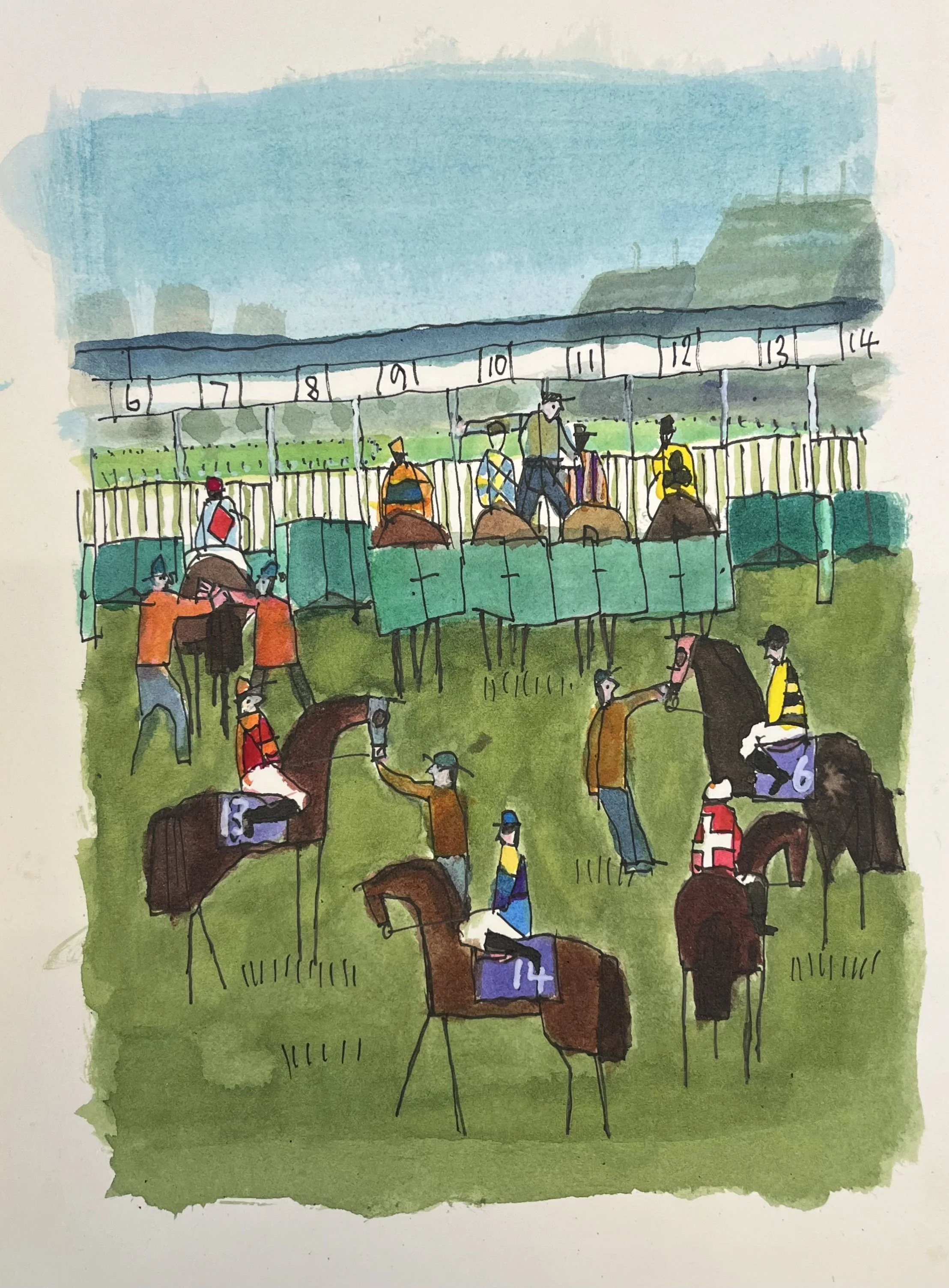 Stalls 2026   pen and ink    30cm x 20cm