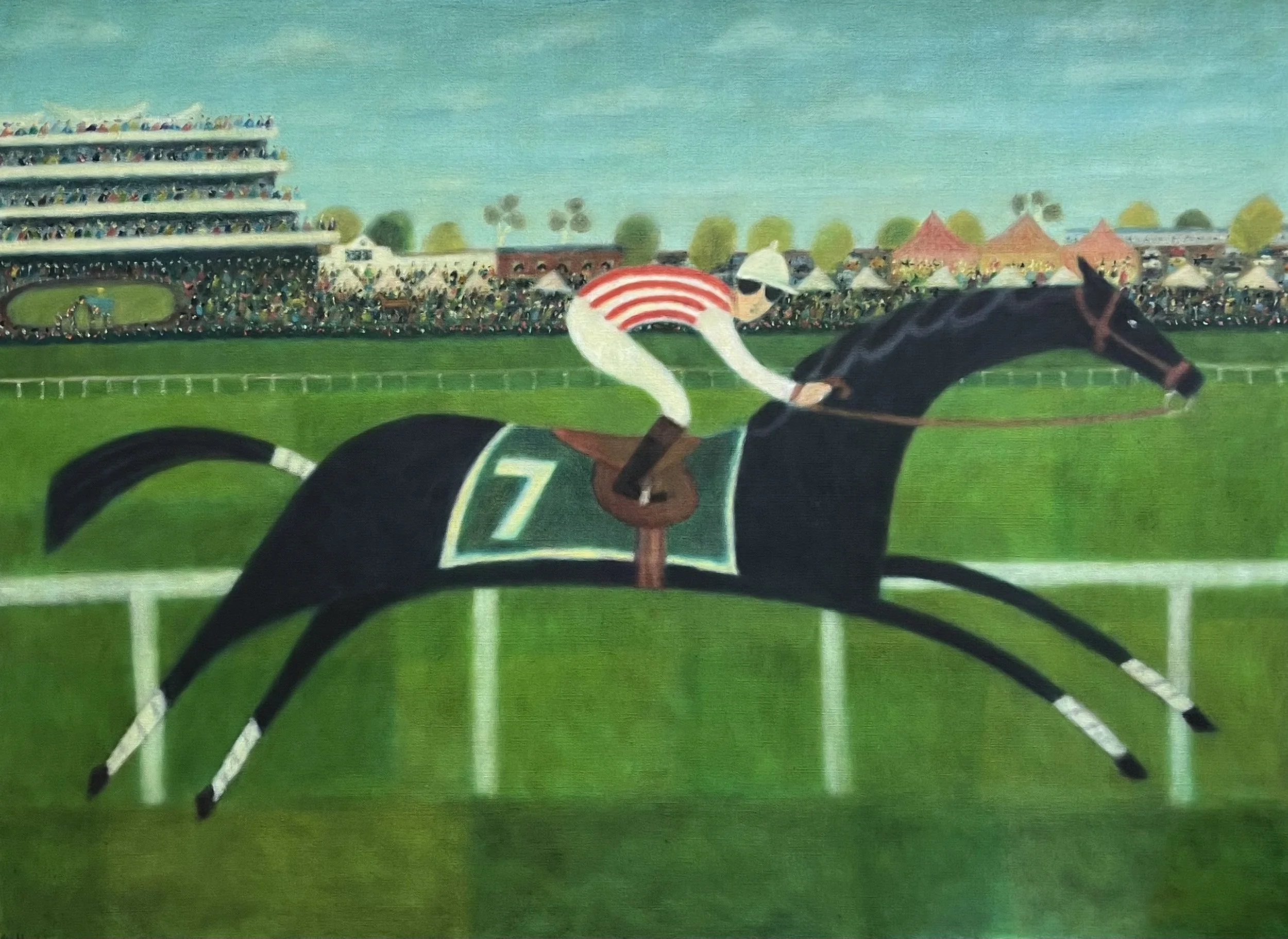 Back Straight - Flemington 2025   oil on Belgian linen,   110cm x 150cm