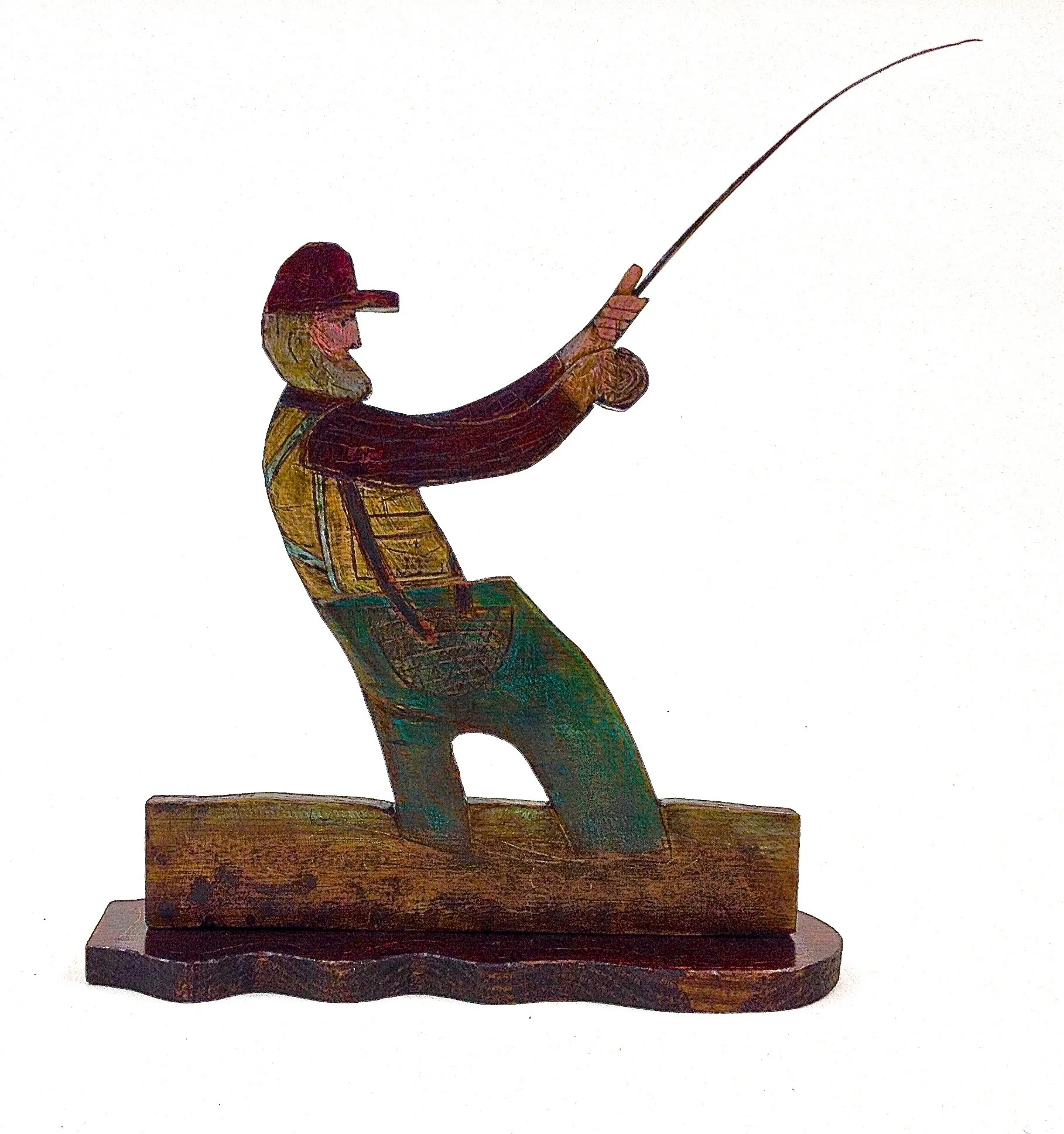 Trout Fisherman 2016   wood and mixed media    32cm x 58cm