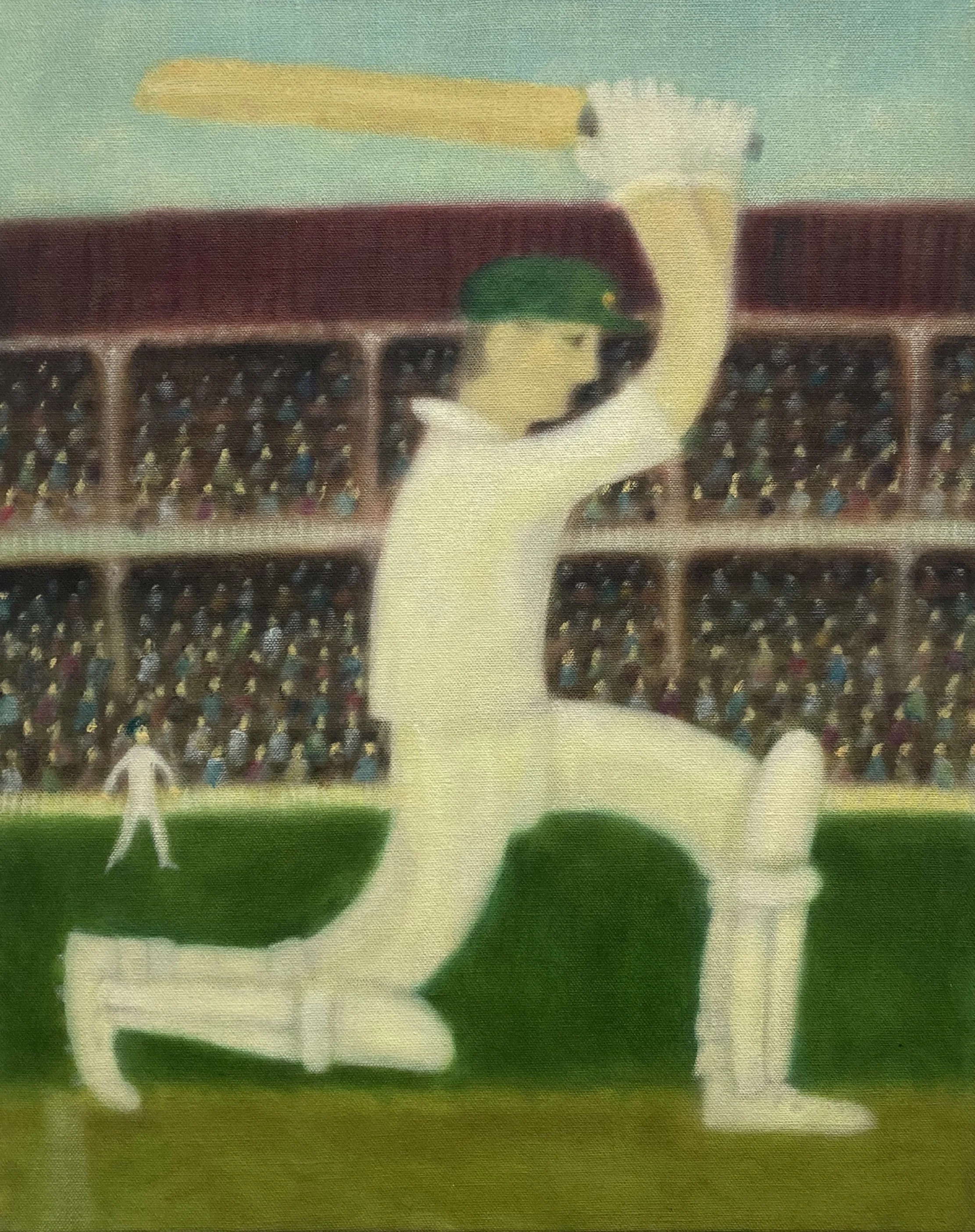 Straight Drive 2025   oil on Belgian linen,   75cm x 60cm