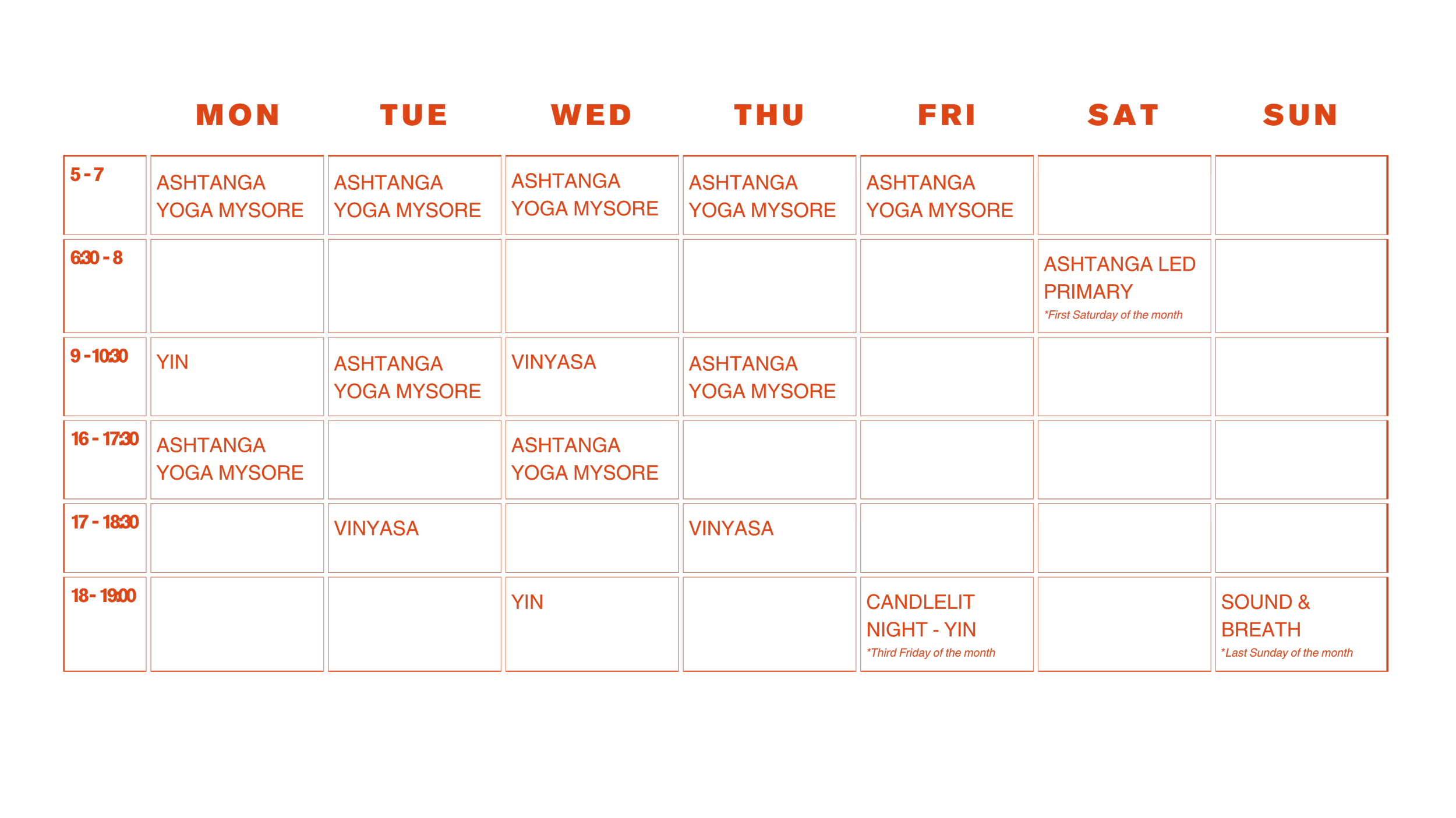yoga schedule noosa