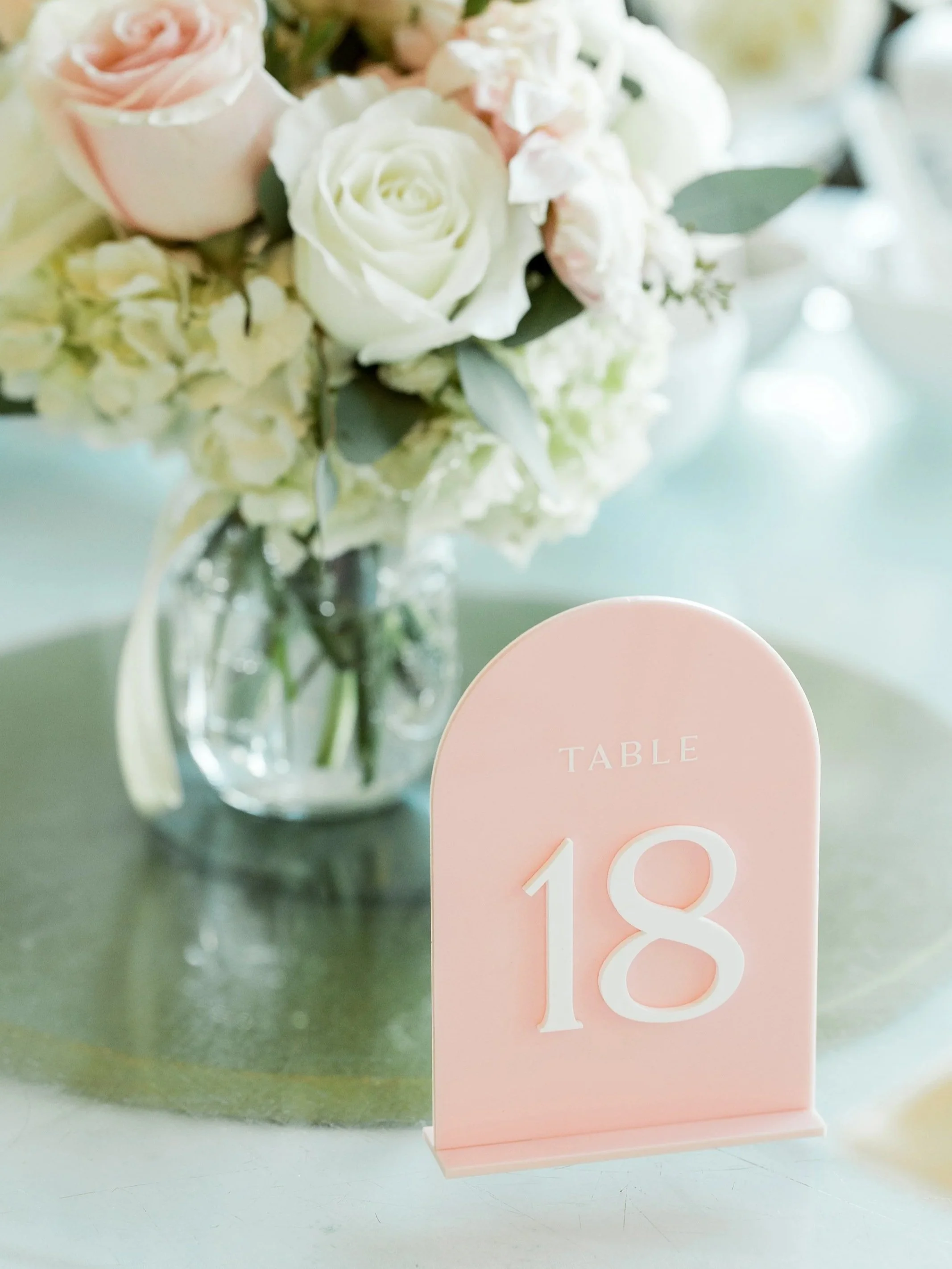 Xie Studios Pink Table Numbers Rental