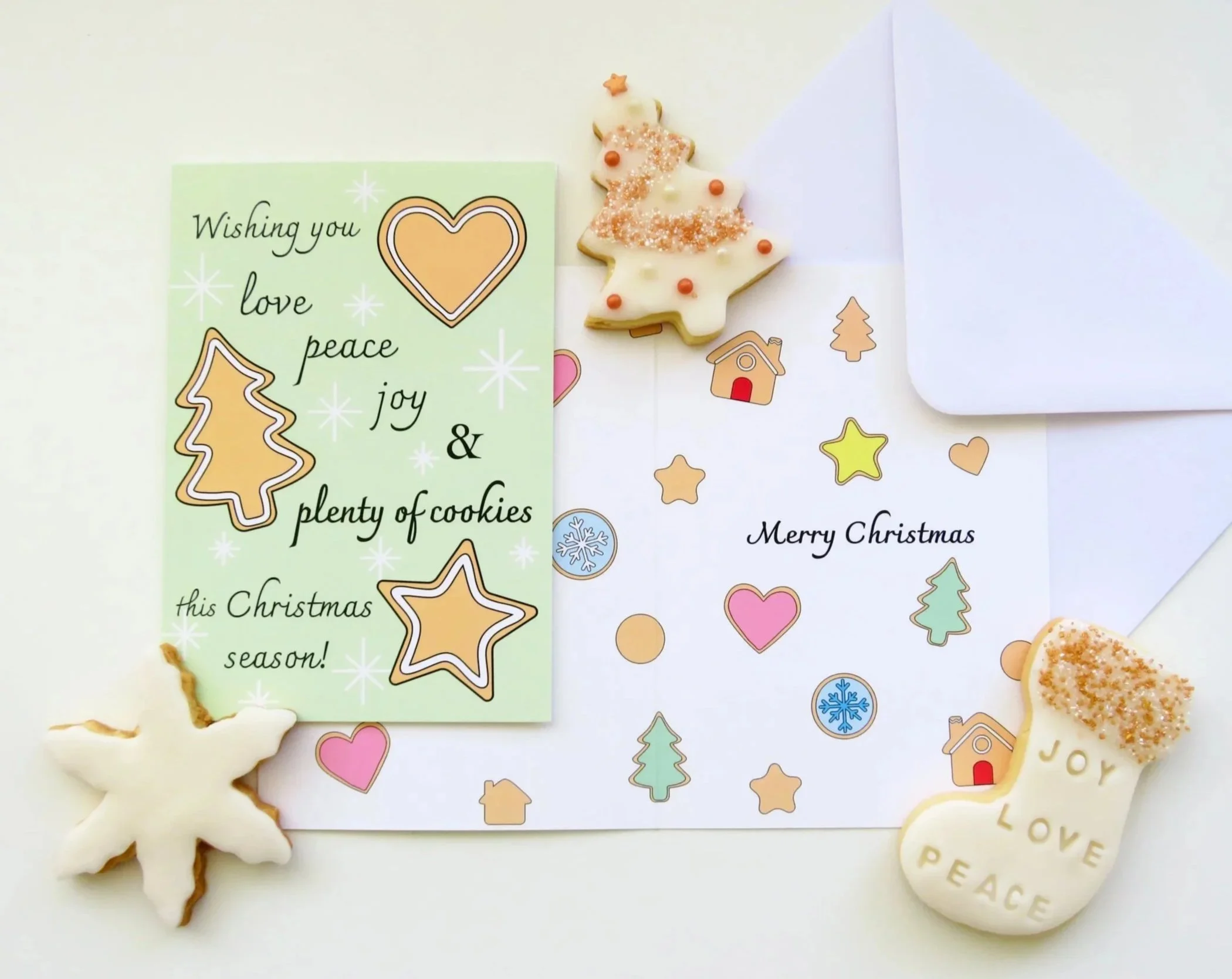 Love, Peace, Joy and COOKIES - Christmas Card (A6)