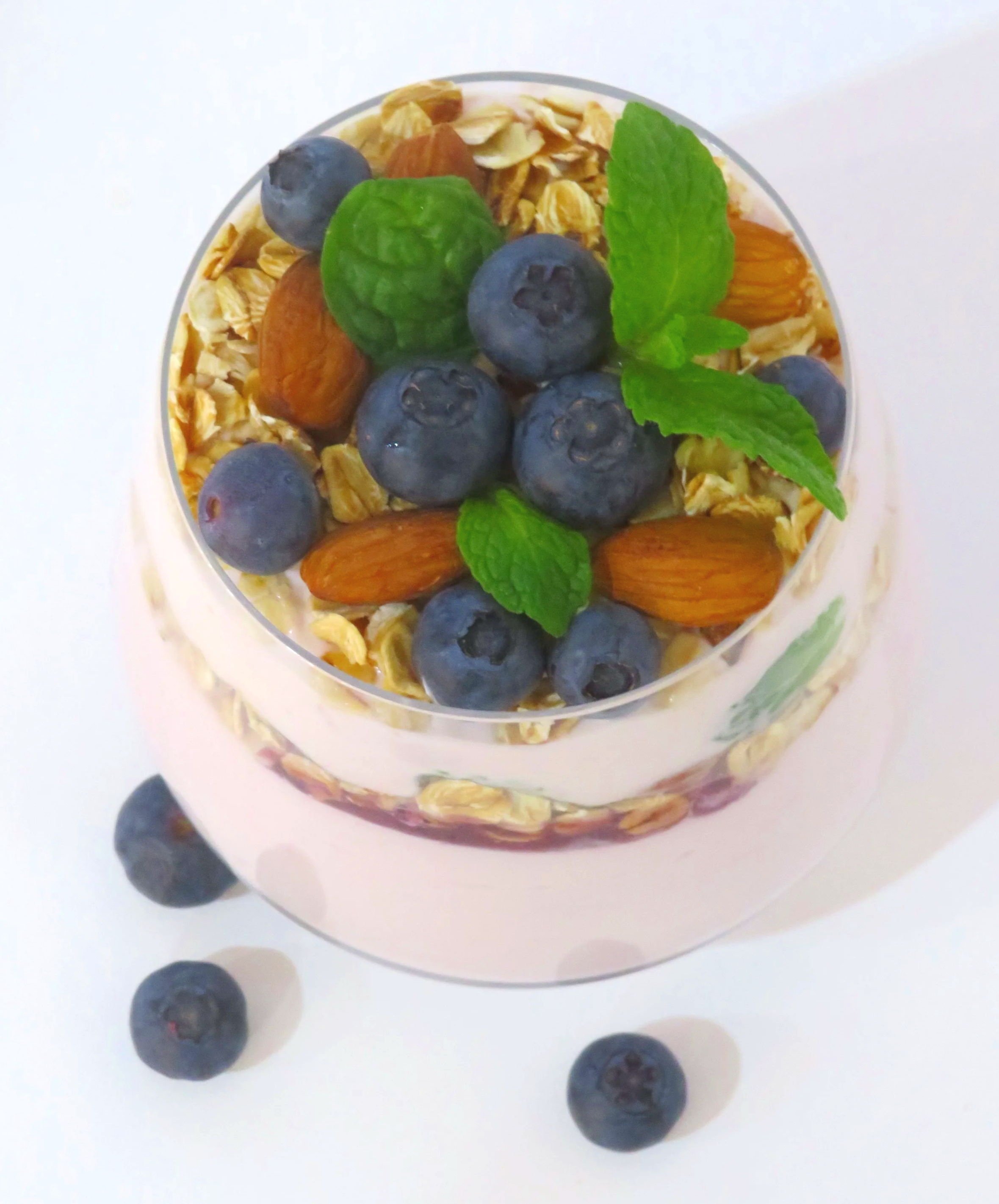 Blueberry Parfait in glass