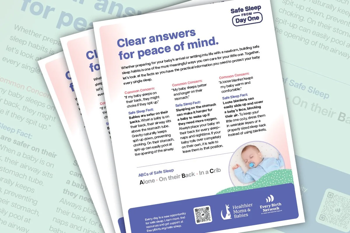 Stack of Safe Sleep flyers with common concerns