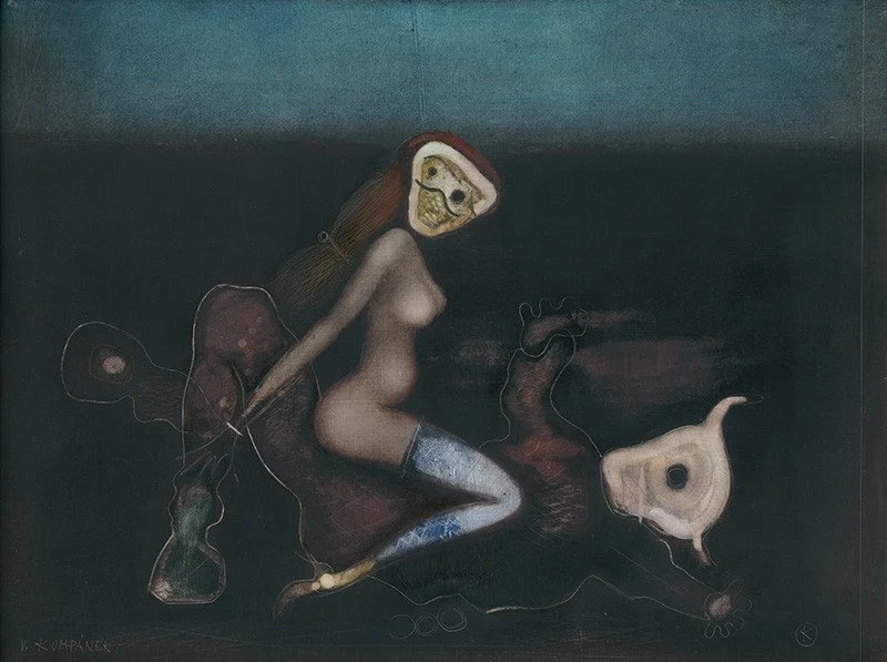 Vladimír Kompánek – Čudná dvojica, 1985, Slovenská národná galéria (zdroj: Web umenia)