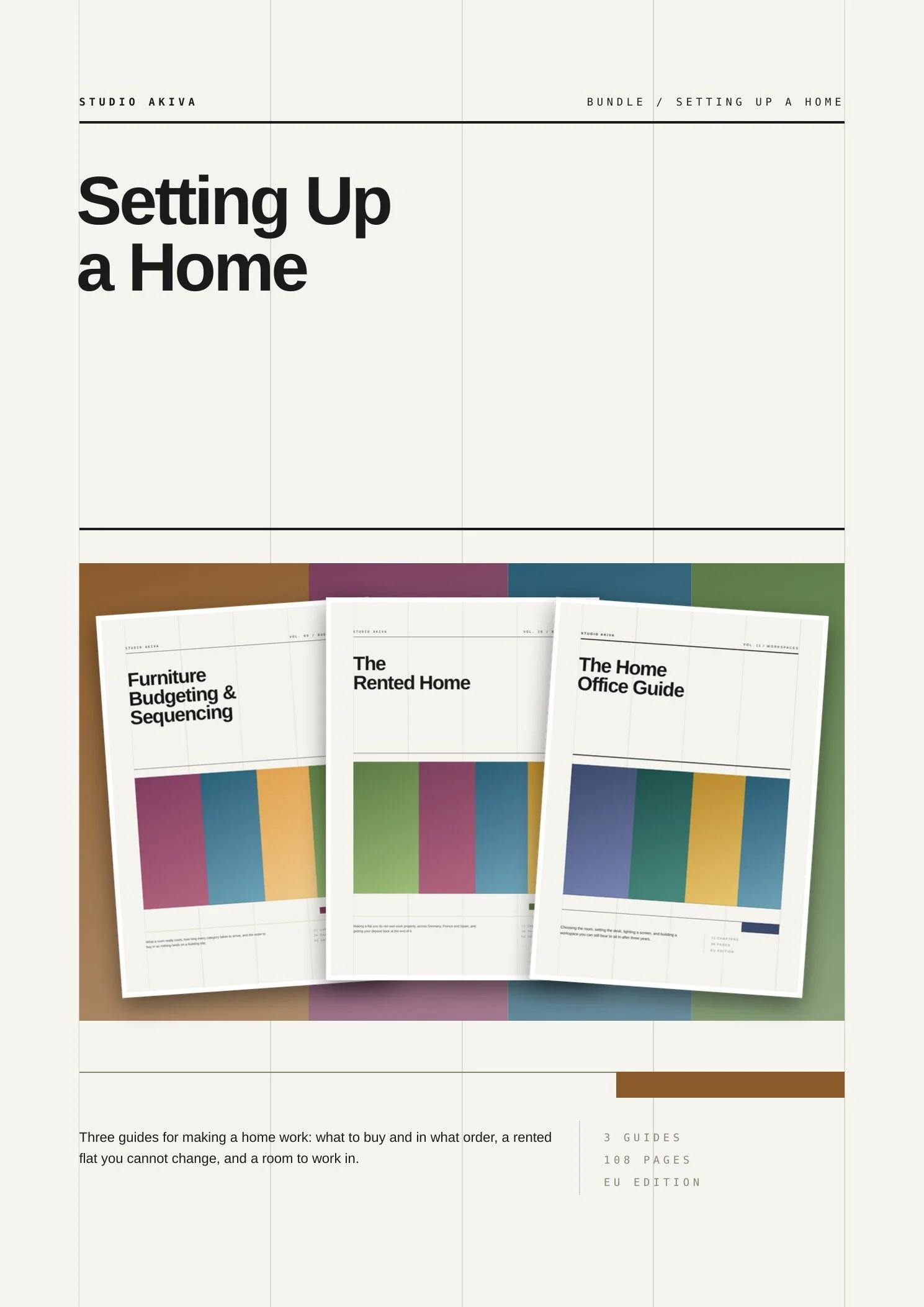 Setting Up a Home, EU edition: Furniture Budgeting and Sequencing, The Rented Home and The Home Office Guide.
