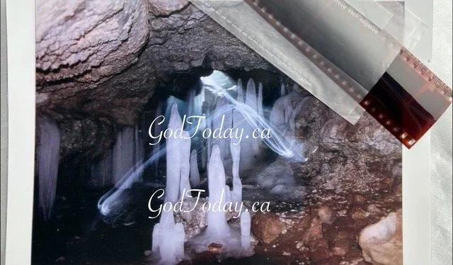 Actual photo and negative of what took place in this cave.