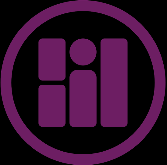 A purple circular icon with a bar chart made of four vertical bars of varying heights inside.