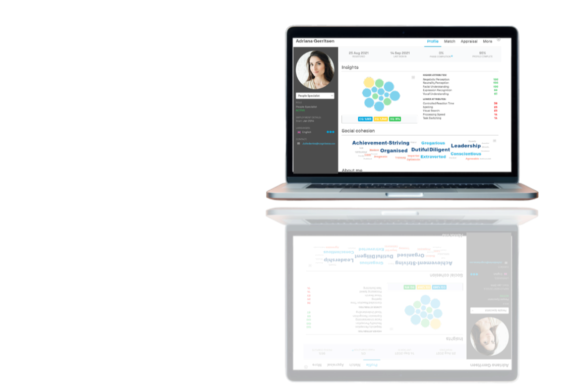 Laptop showing profile