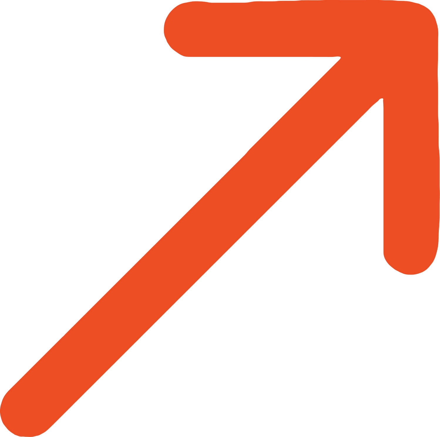 A black background with an orange arrow pointing diagonally upward to the right.
