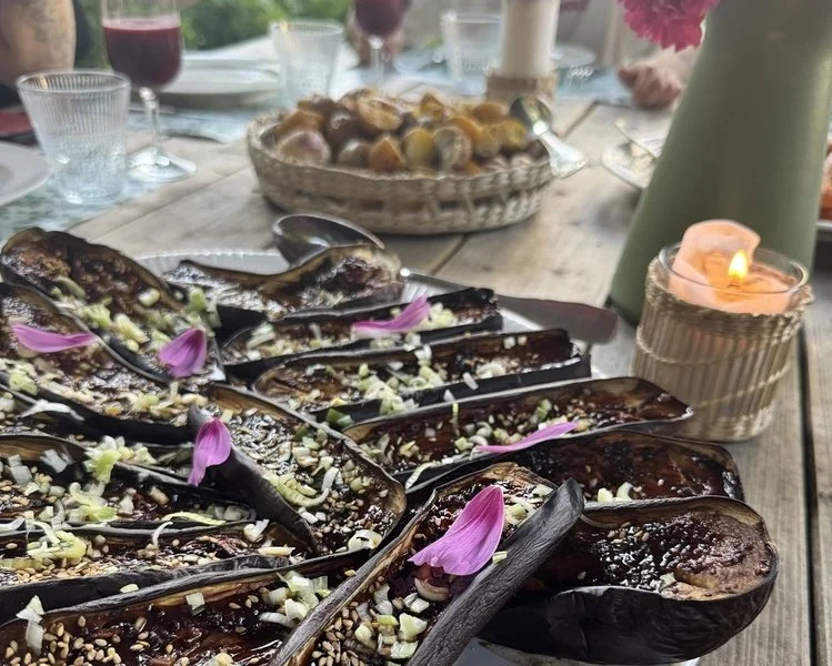 Aubergine miso fleurie