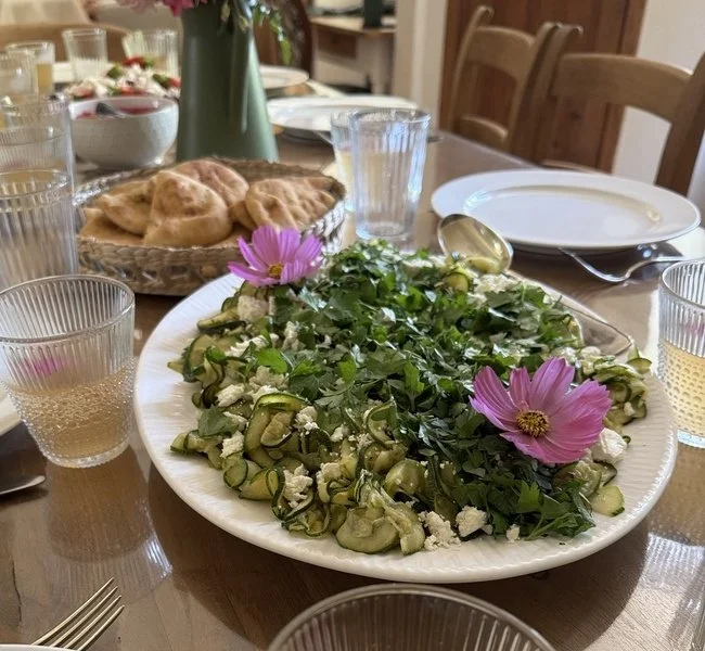 Plat de courgette fleurie