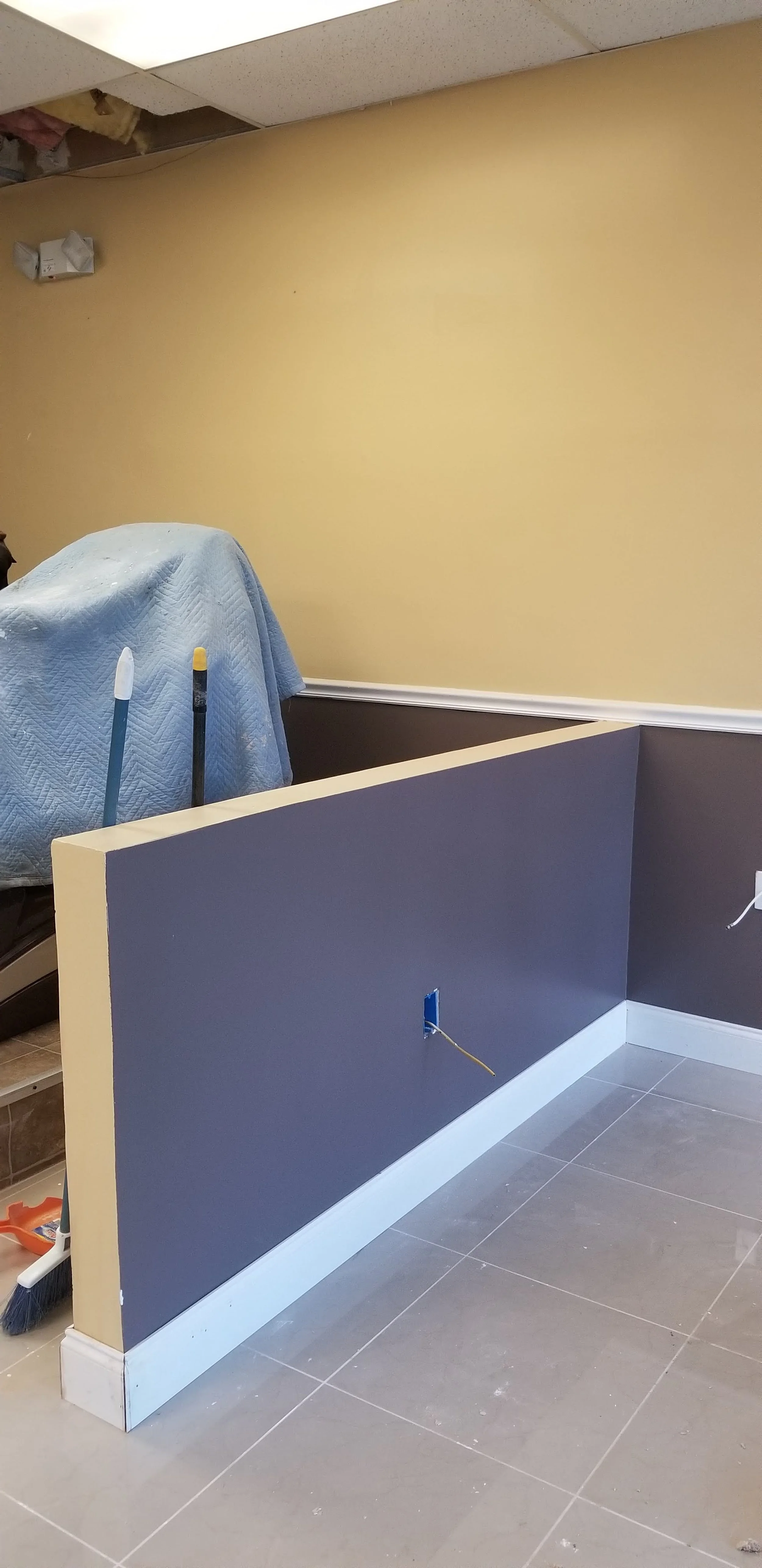 New half wall with outlet